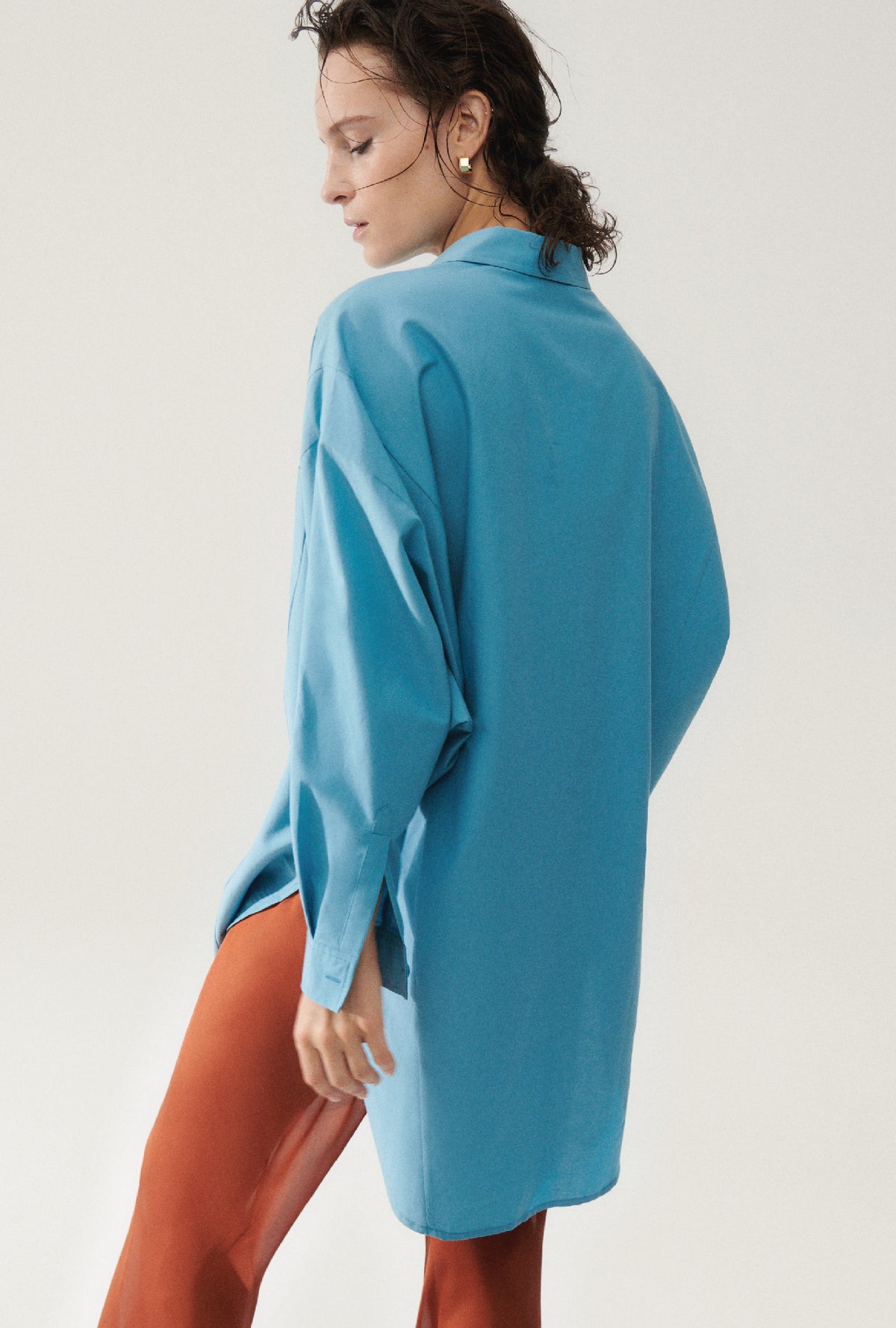 Chemise ronde en coton et soie Lac