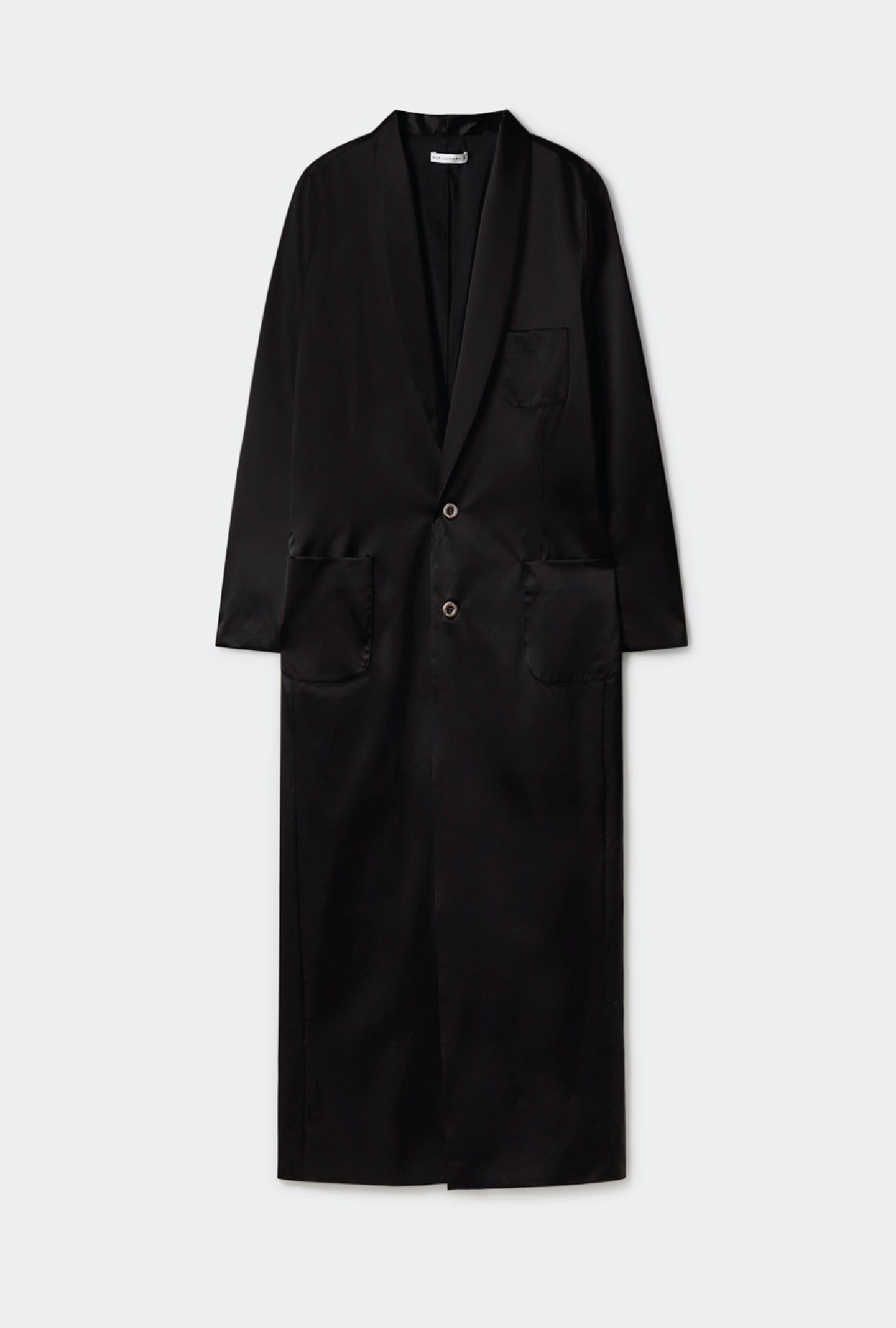 Long blazer noir résistant aux intempéries