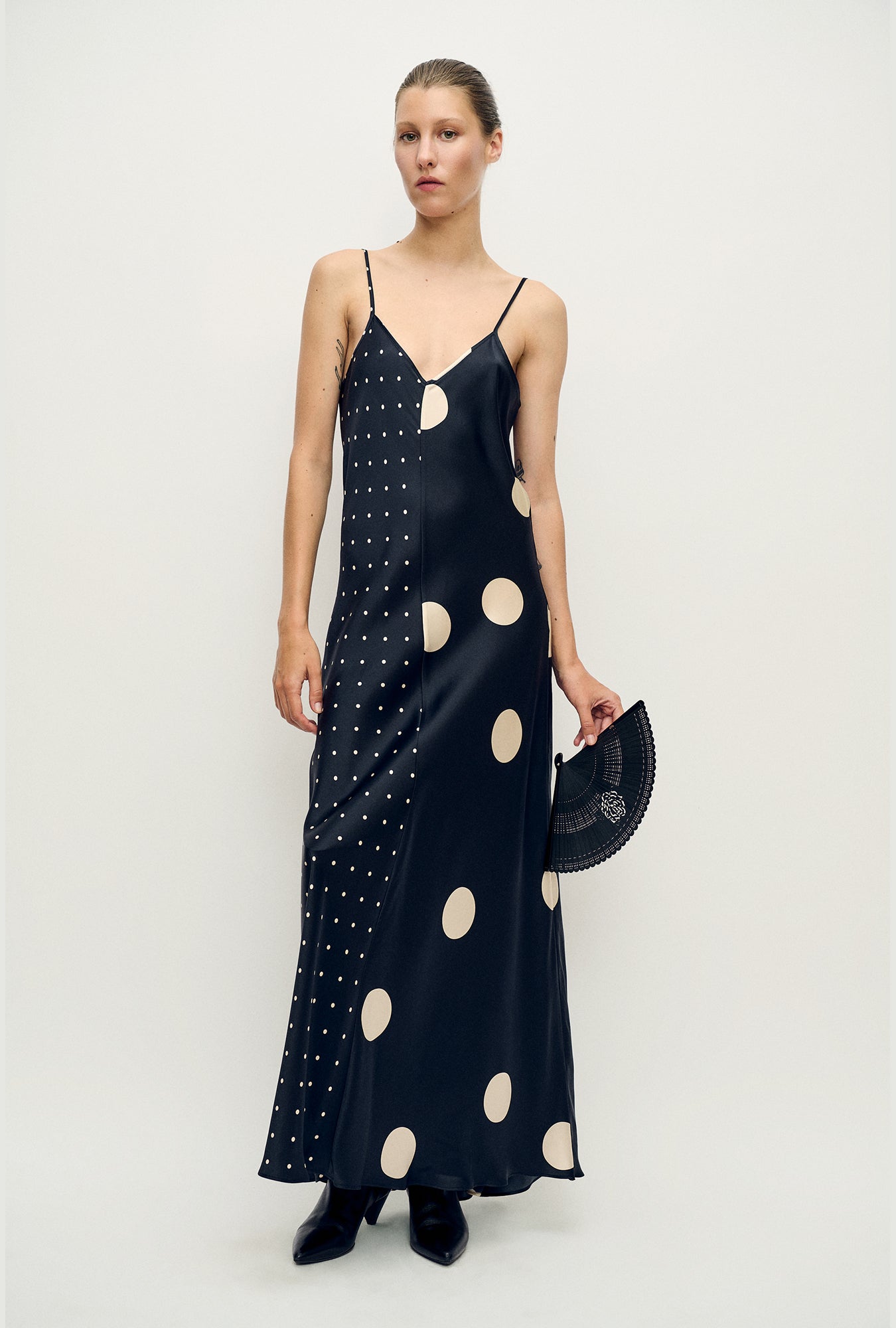Robe bicolore motif pois