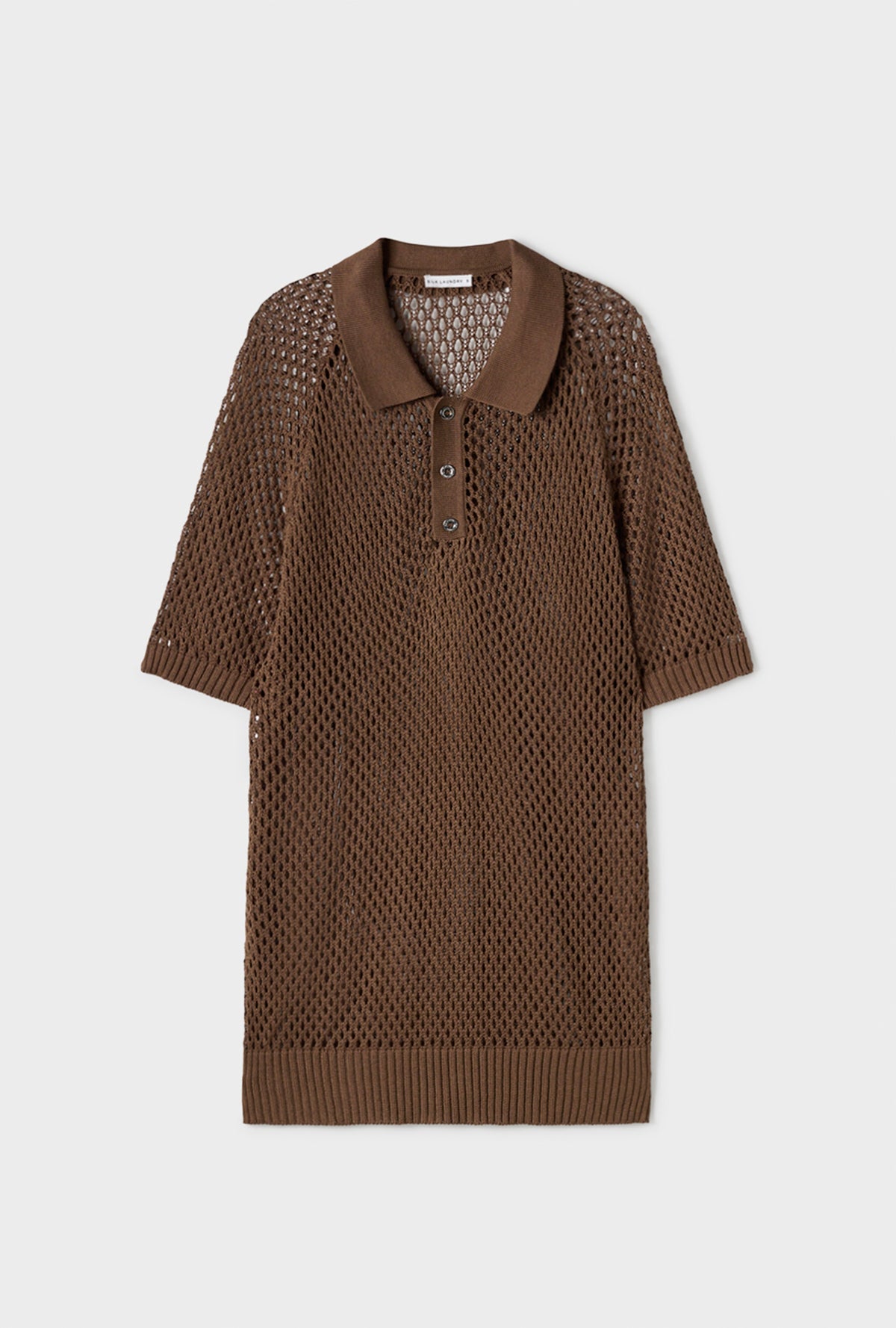 Polo Raglan au crochet Terre Foncé
