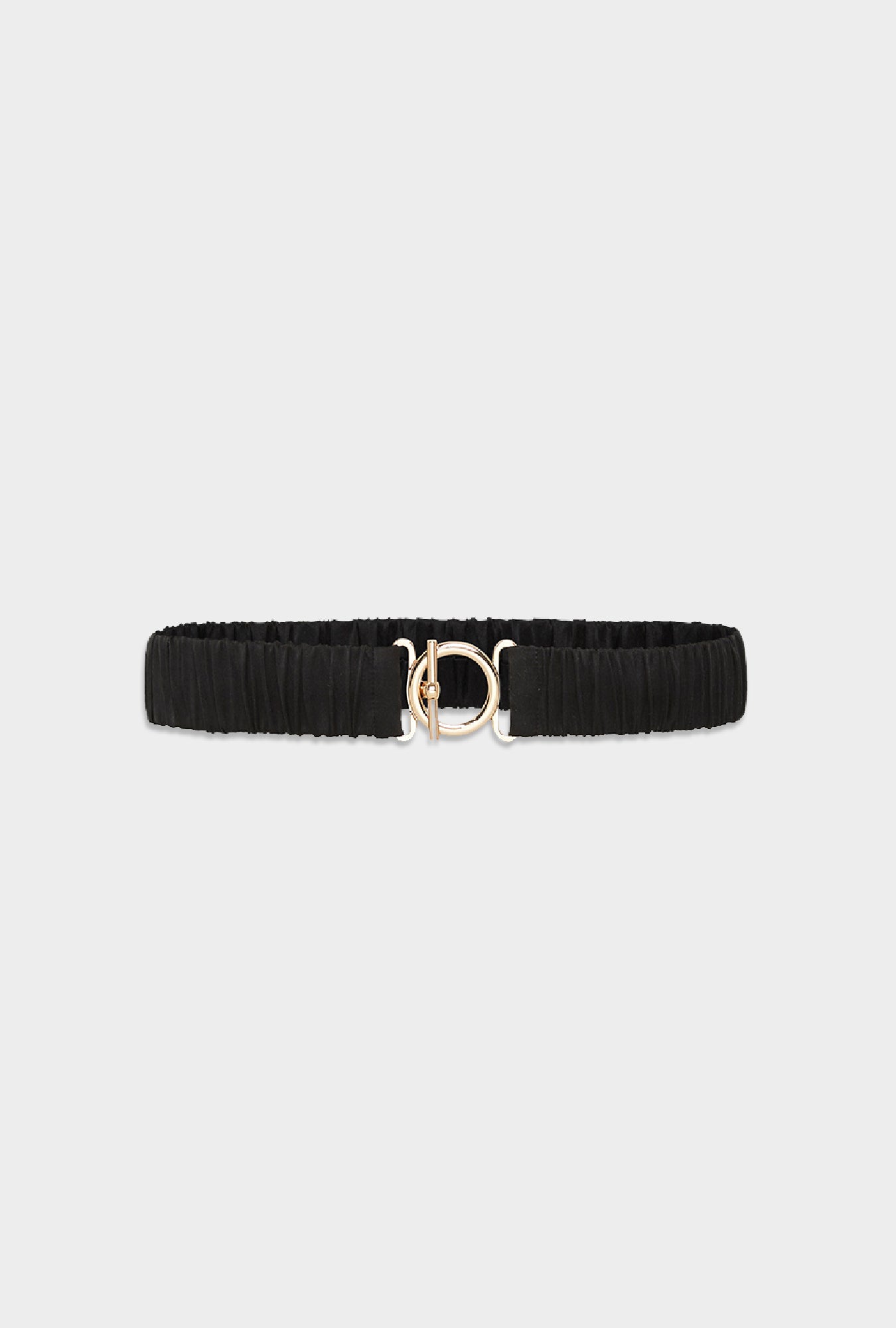 Ceinture à Fermoir en T Noir