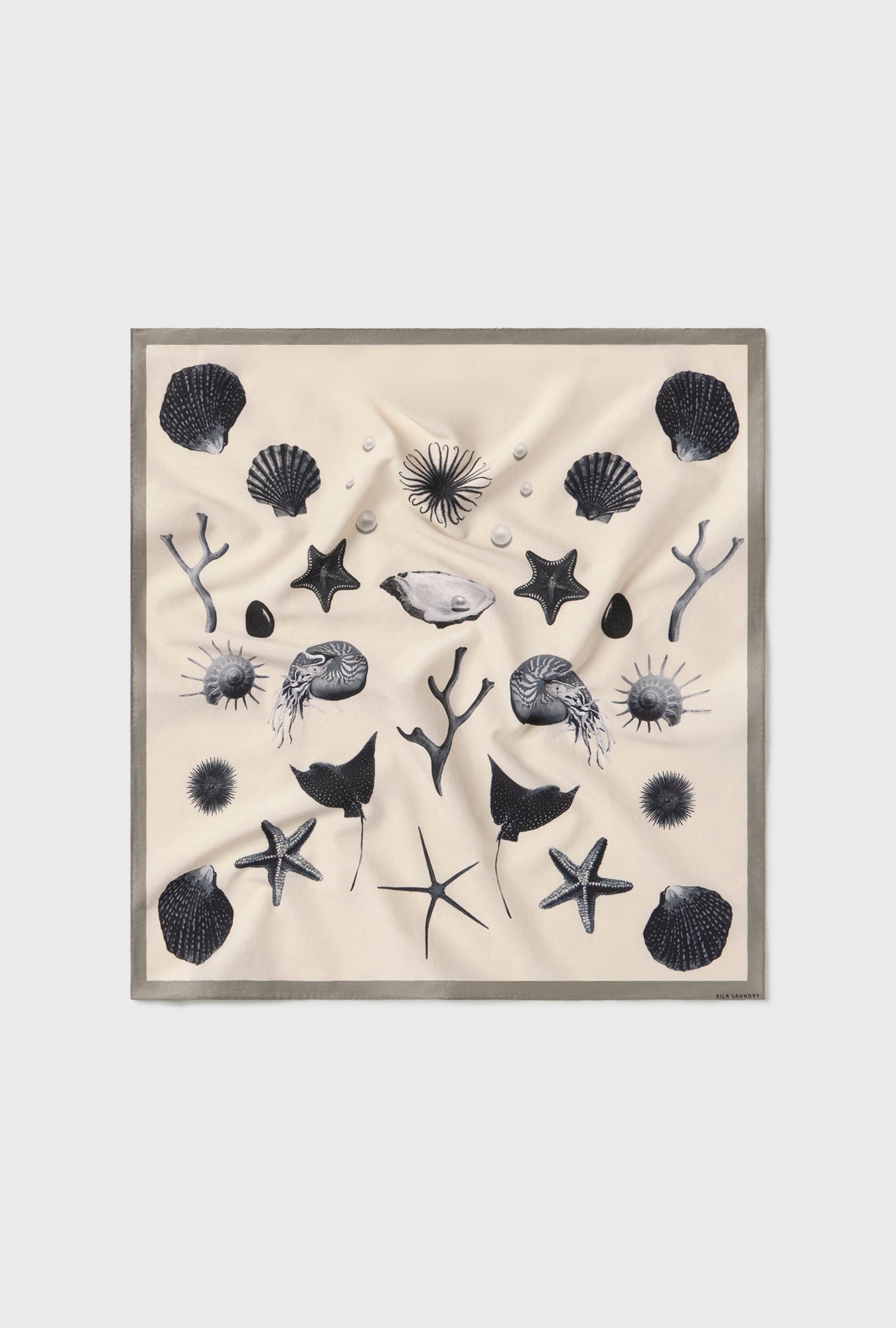 Foulard en coton et soie Coquillages