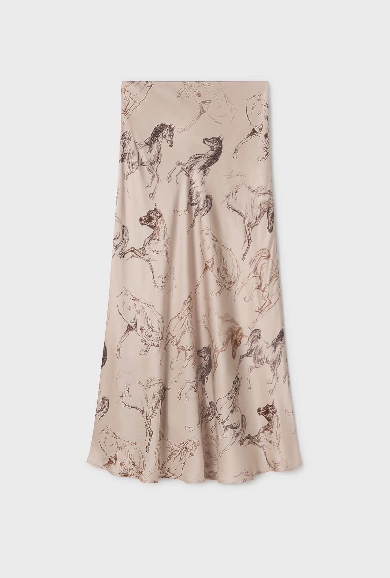 Long Bias Cut Skirt Wild Horses