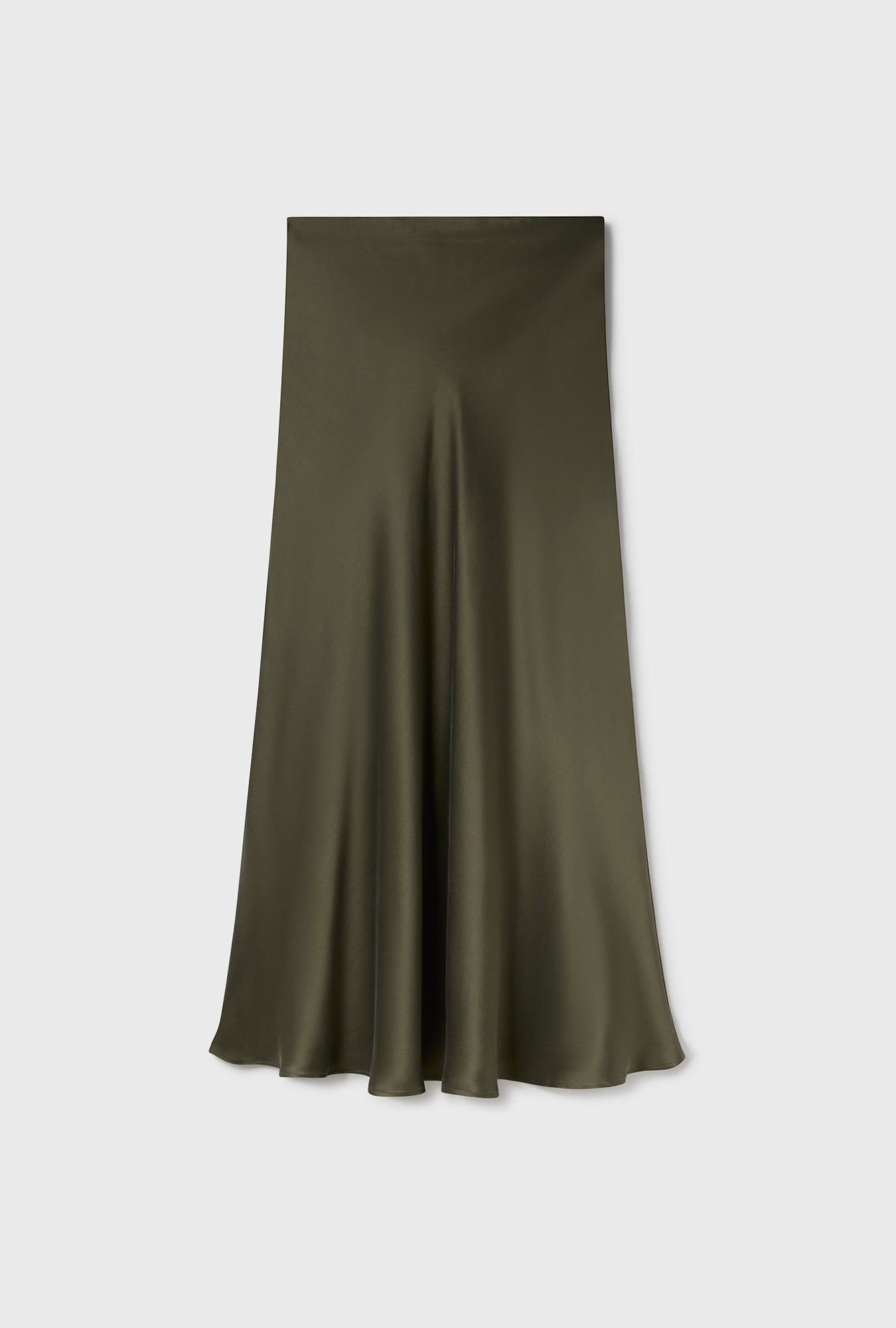 Jupe longue coupée en biais, coloris pin
