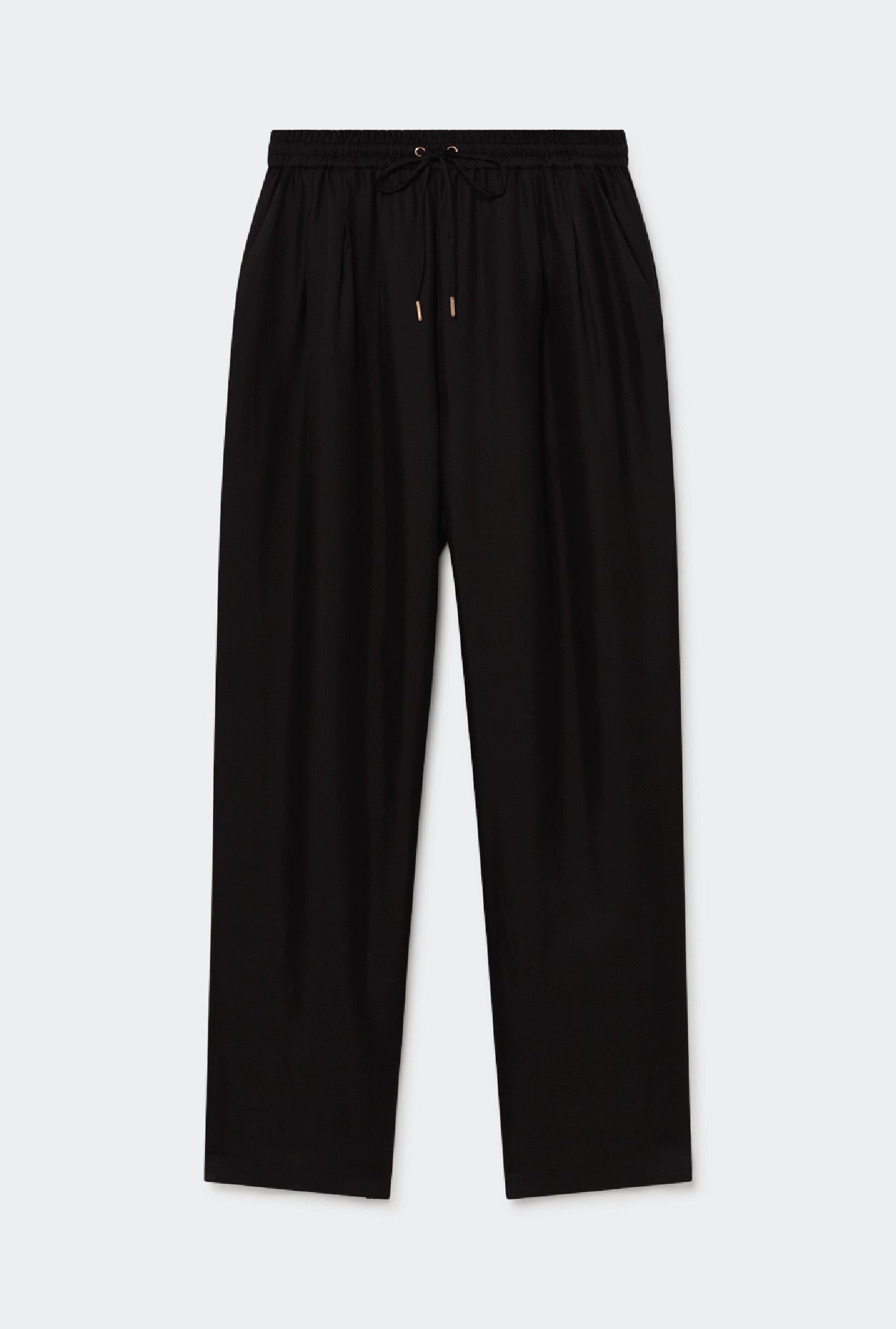 Pantalon ample en sergé noir