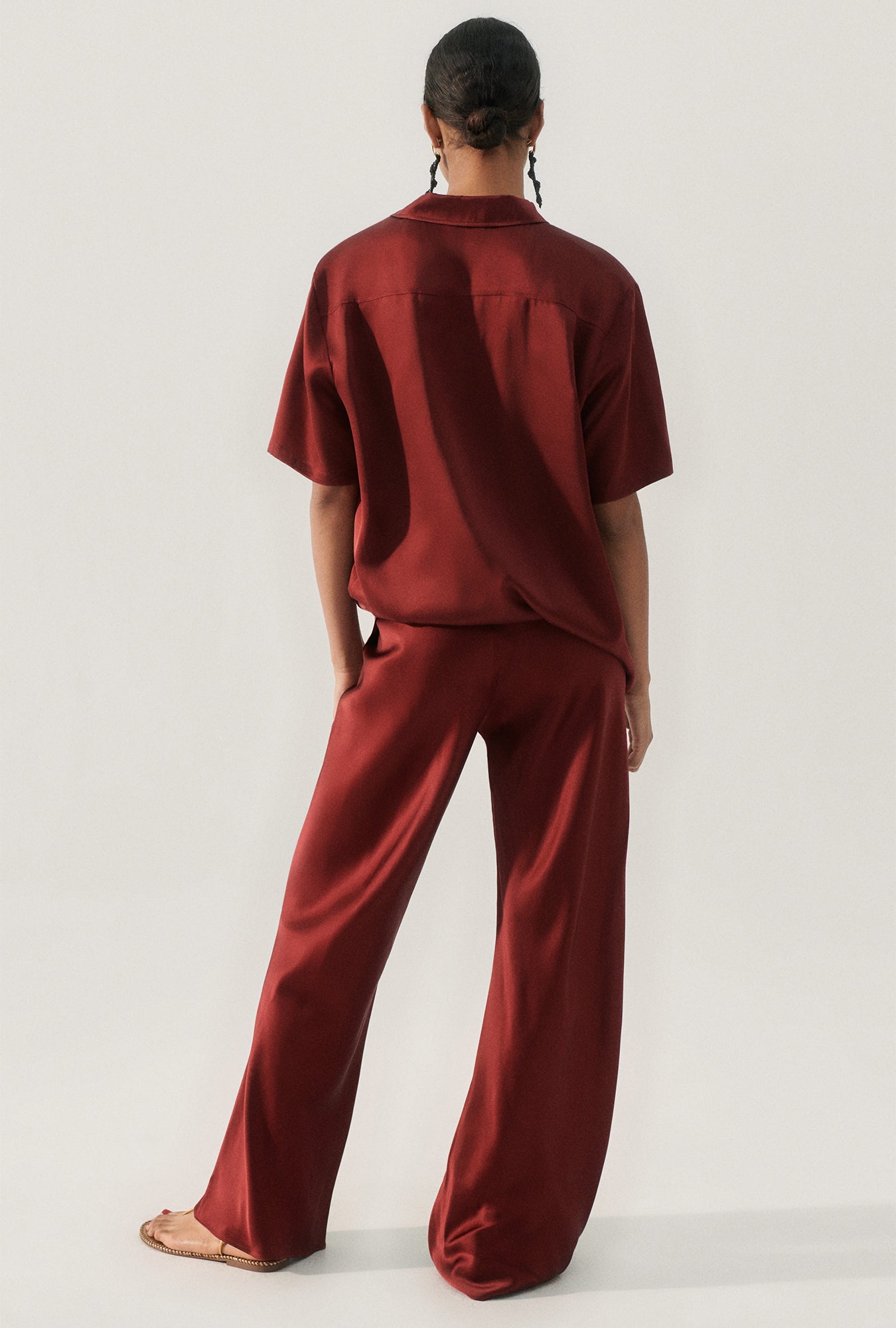 Pantalon Coupe Biais Grenat