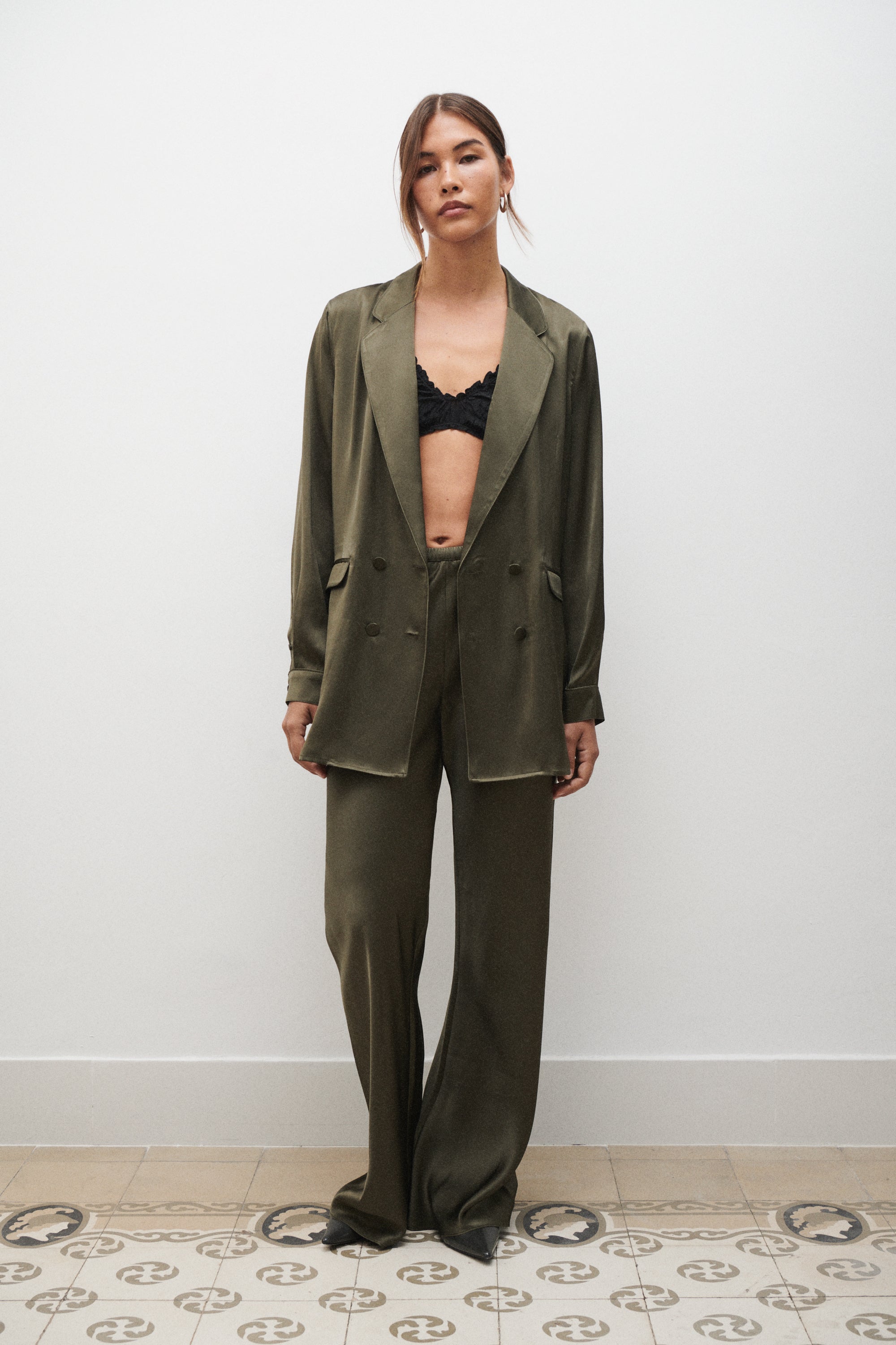 Pantalon Coupe Biais Pin