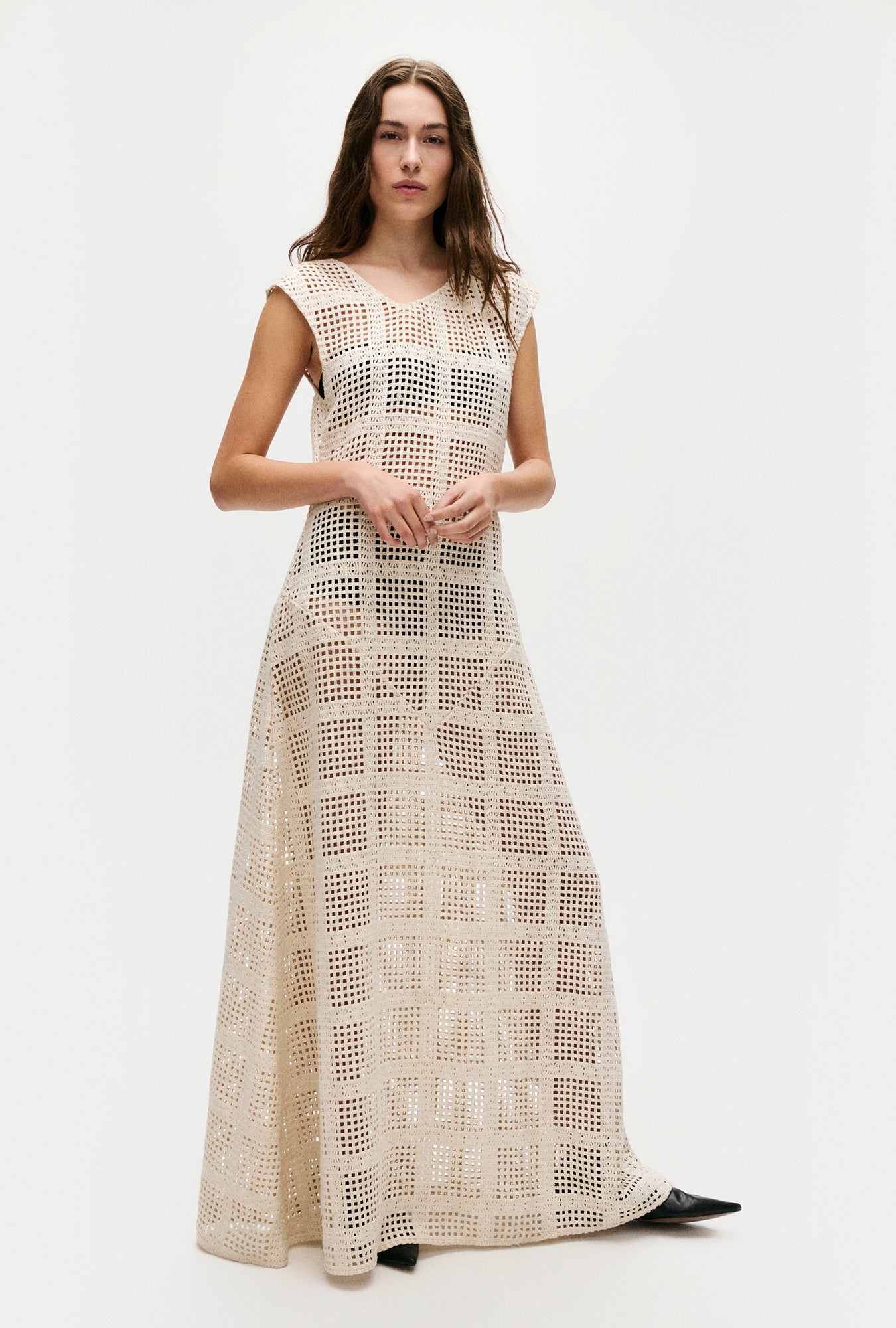 Robe quadrillée en coton Got It Naturel