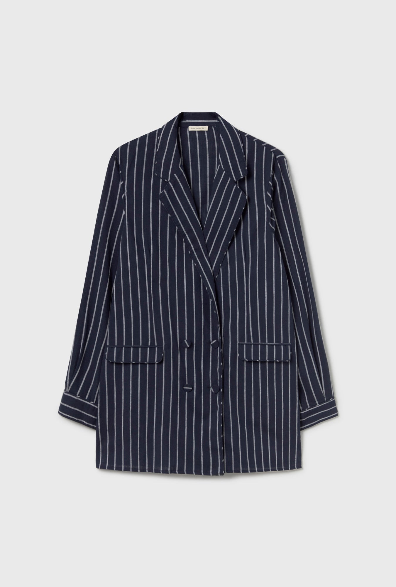 Blazer décontracté en coton à rayures Egret