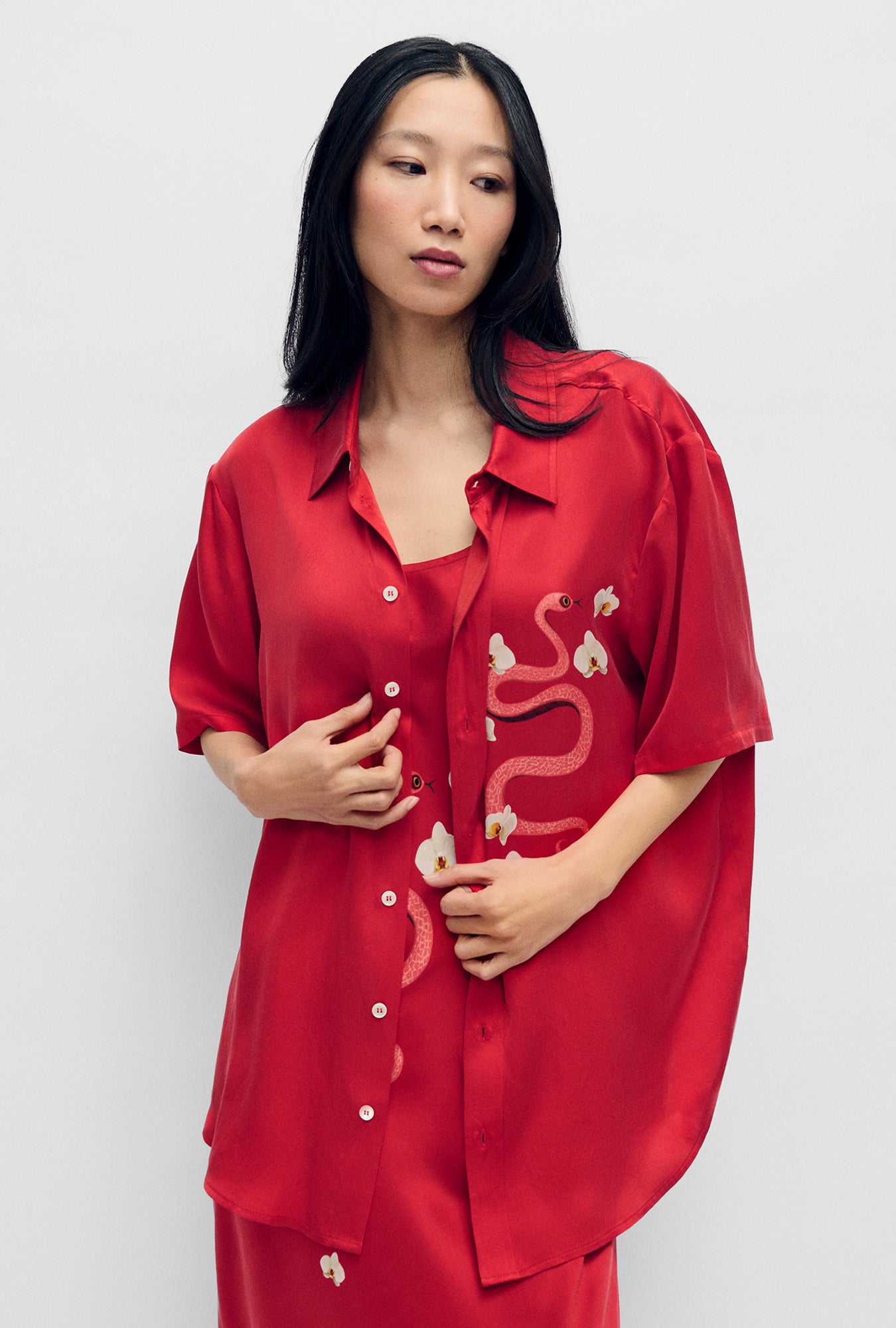 Chemise Boyfriend Manches Courtes Année du Serpent