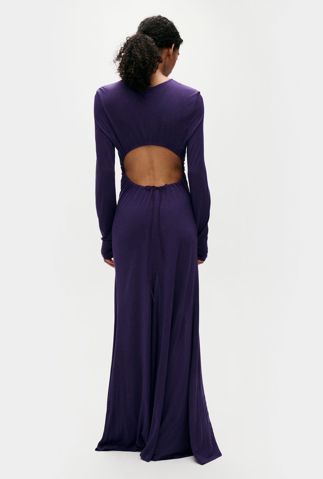 Robe cache-cœur en jersey modal couleur morelle