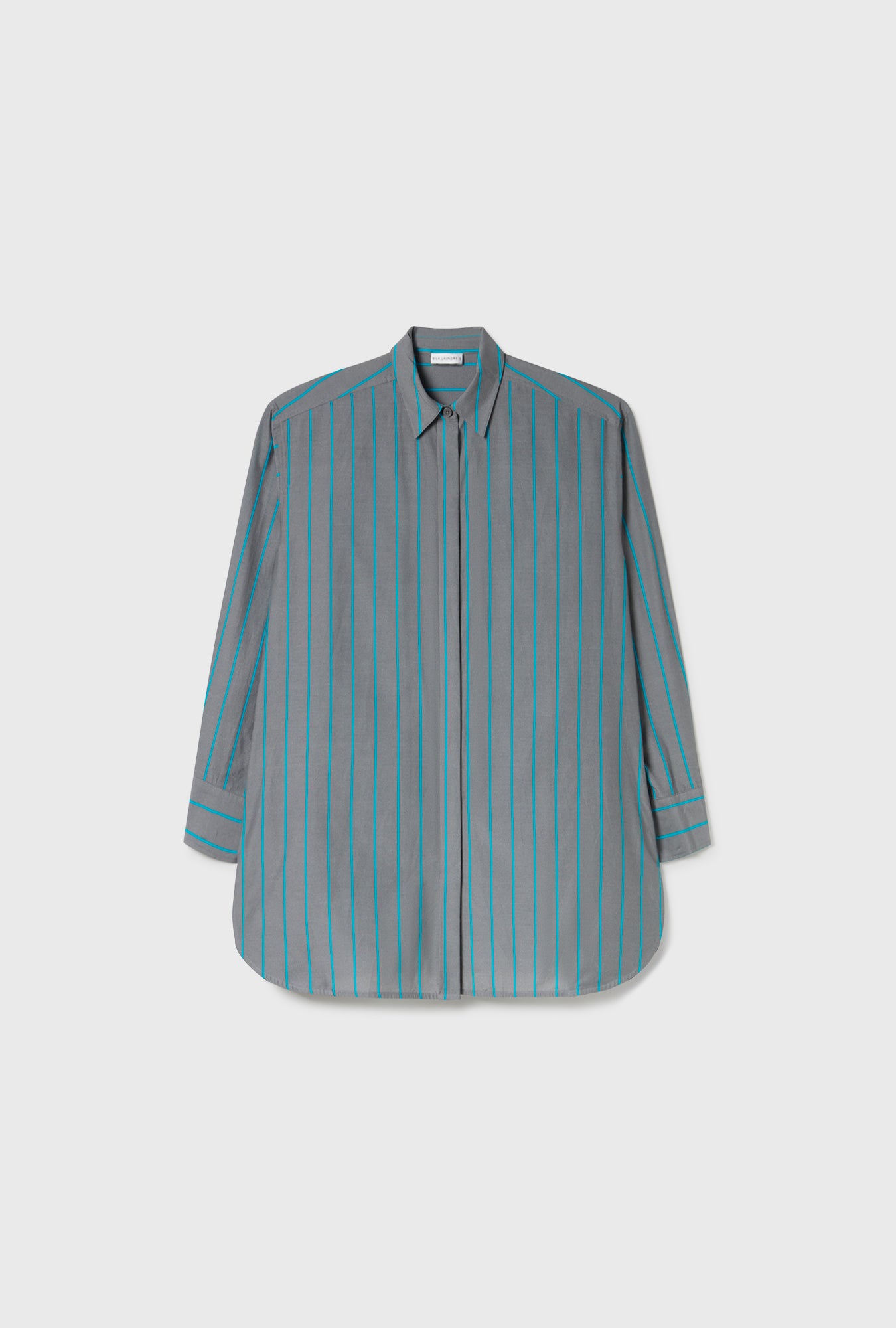 Chemise du matin en coton et soie à rayures oxygène