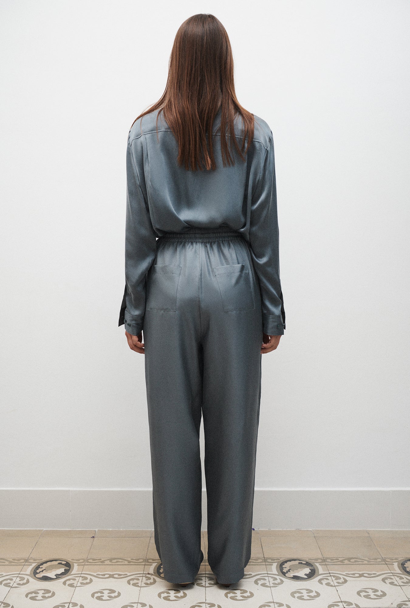 Pantalon ample en sergé Ardoise