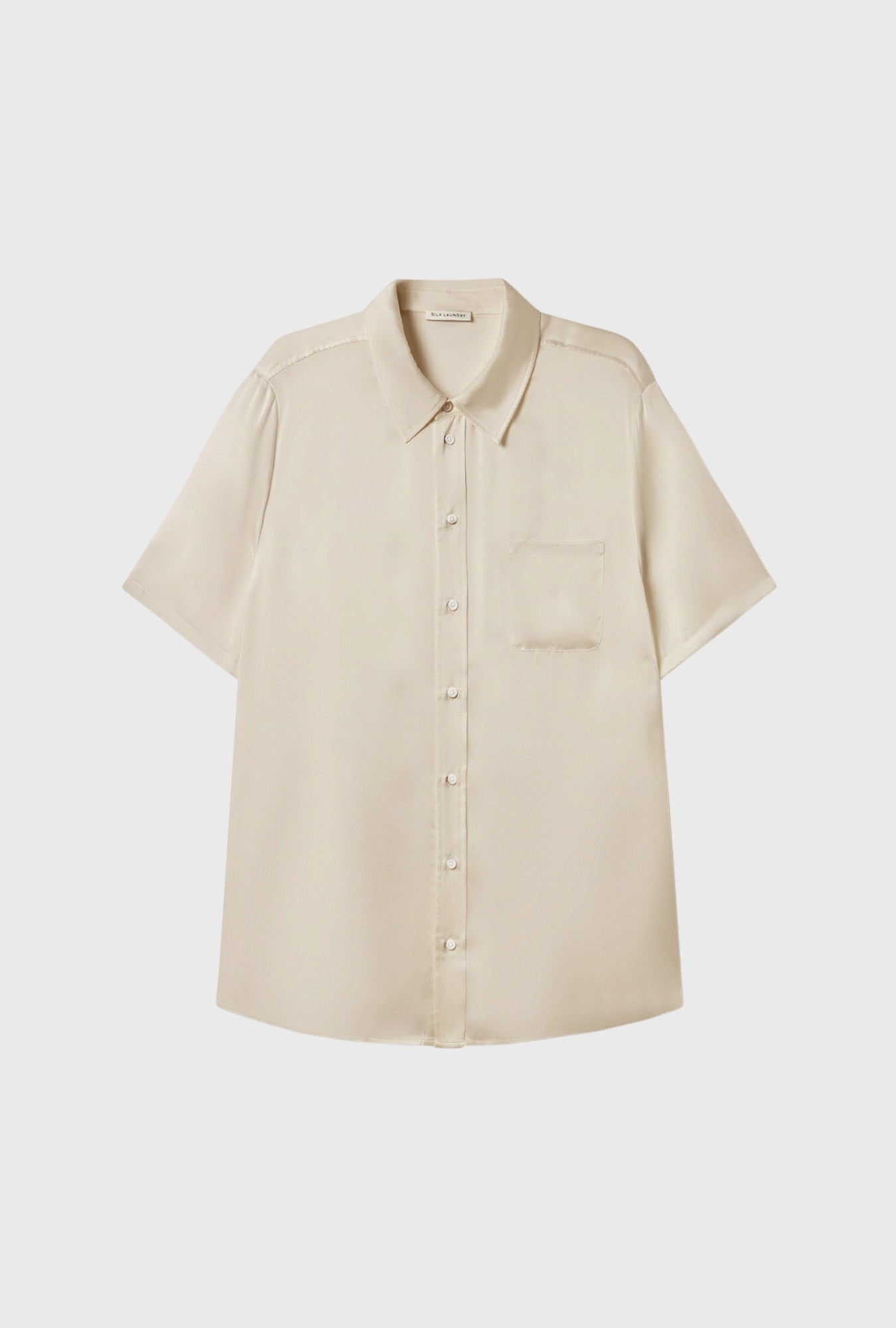 Chemise Boyfriend Manches Courtes Noisette