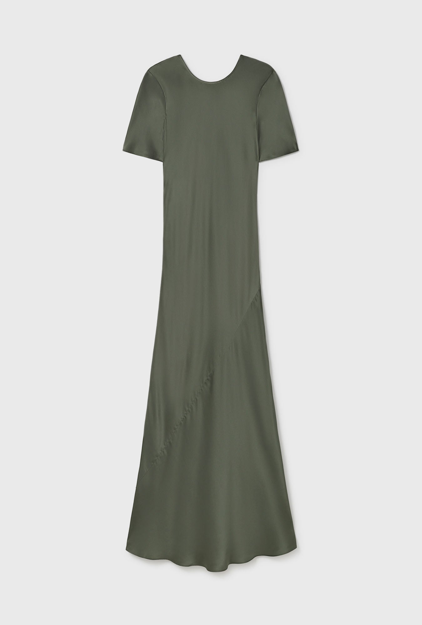 Robe biaisée à manches courtes coloris Thym