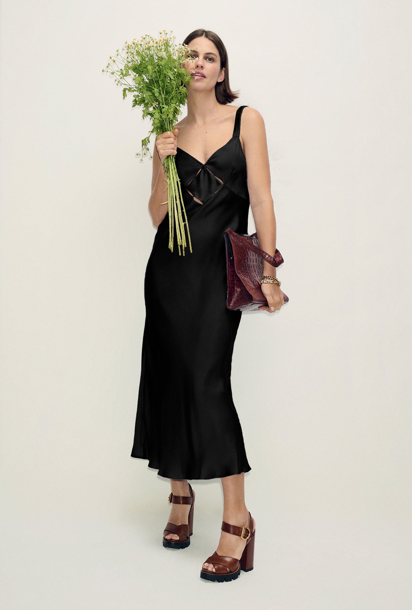 Robe froncée Diamond Deco noire