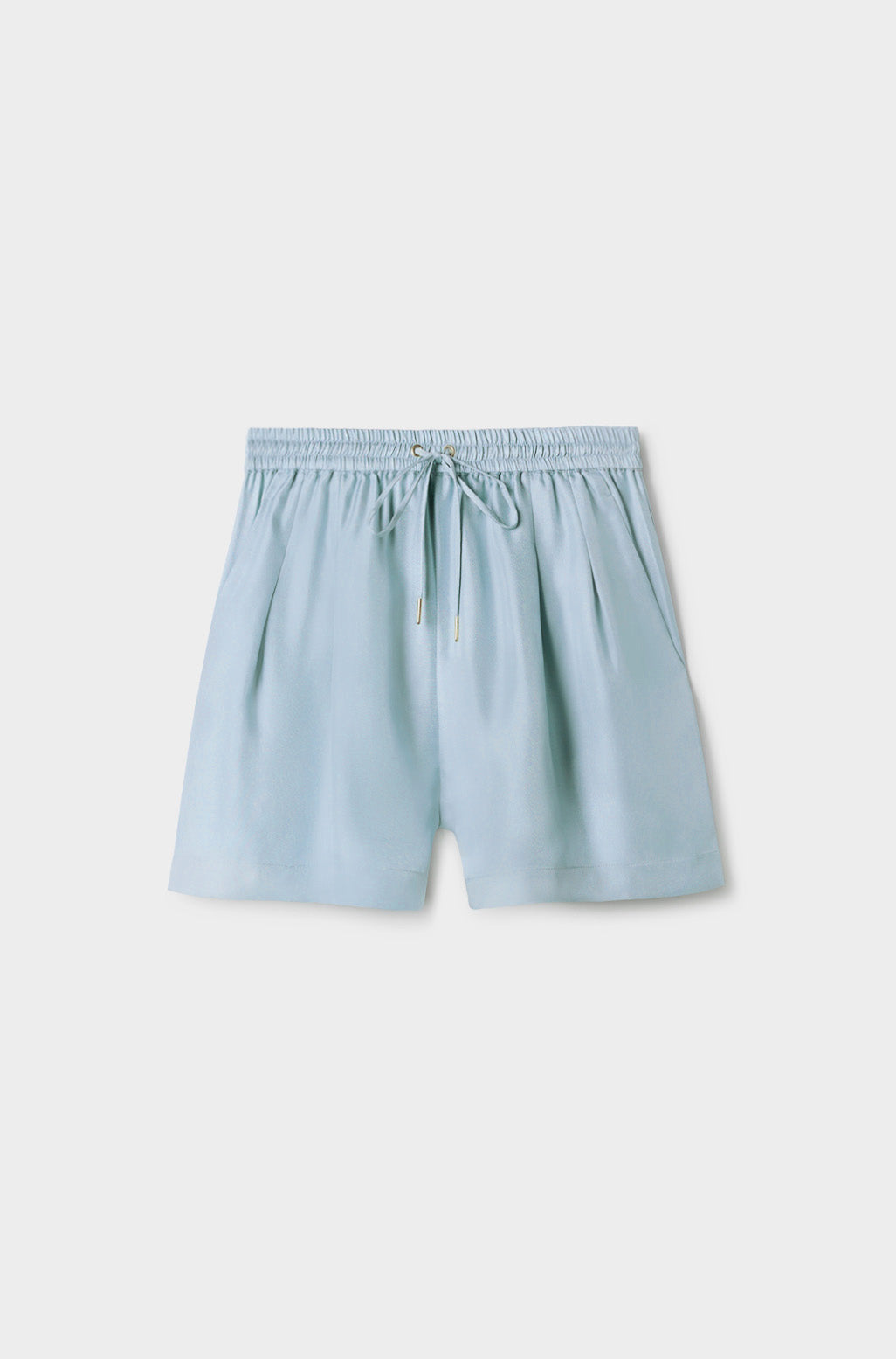 Short ample en twill de couleur ciel