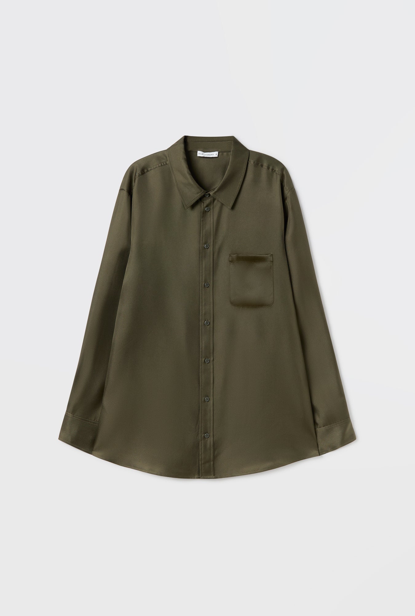 Chemise boyfriend en twill vert sapin
