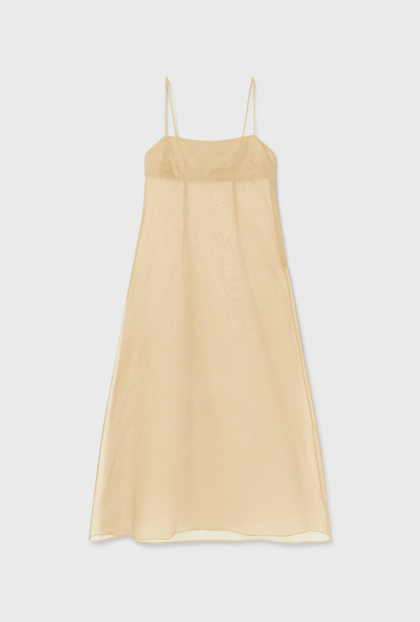 Robe Trapèze en Organza Beige