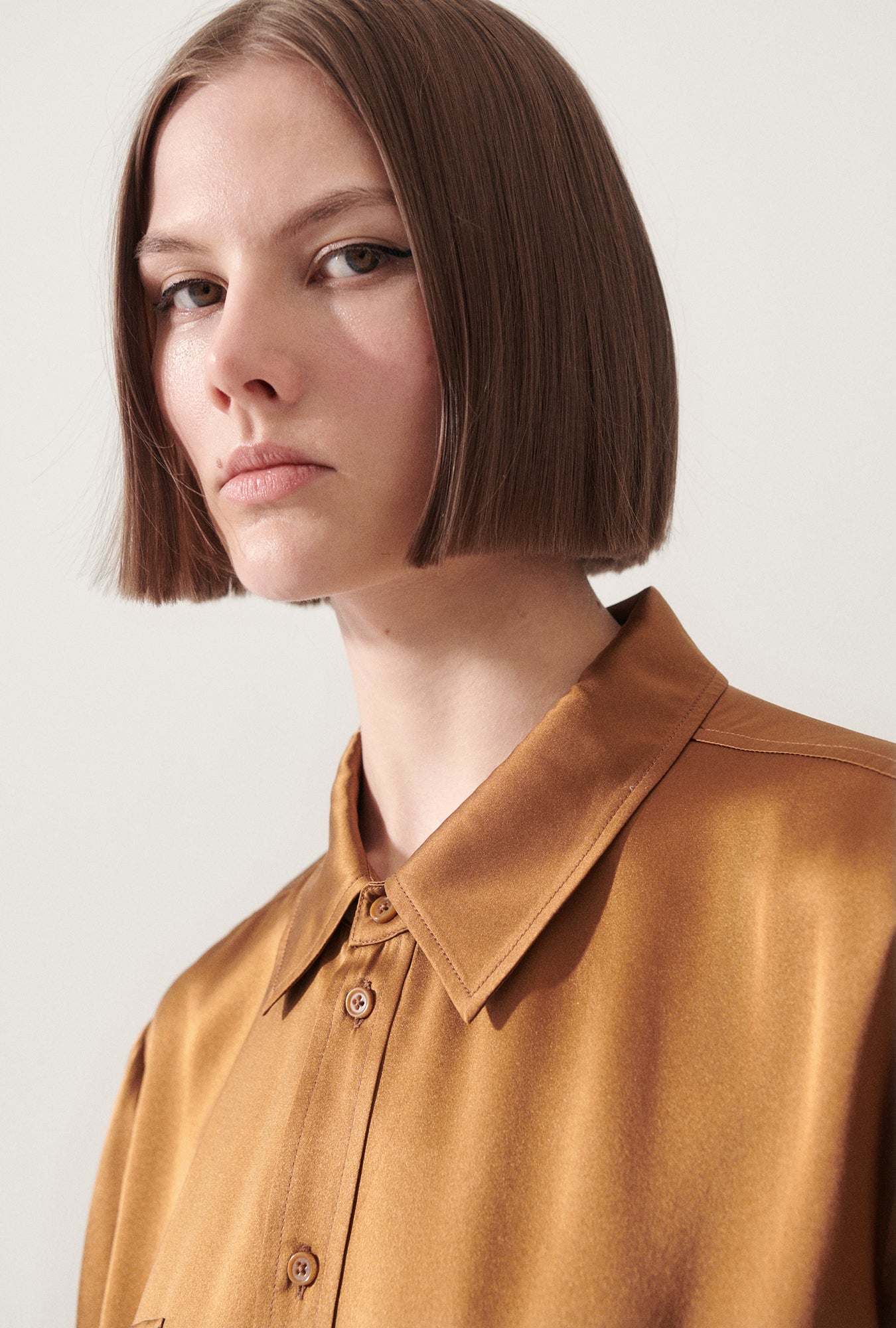 Chemise Boyfriend Manches Courtes Marron Van Dyke