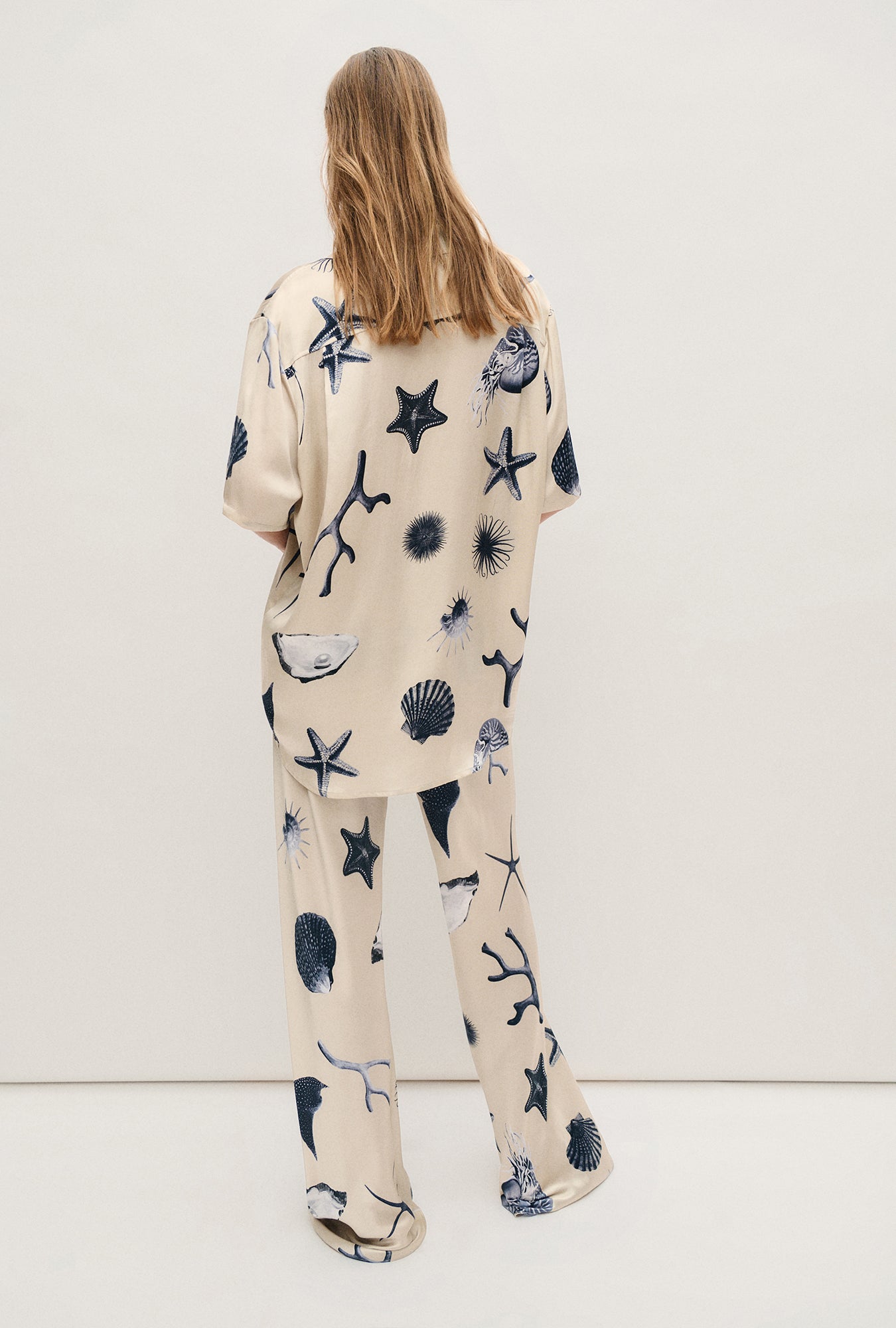 Pantalon coupe biais coquillages