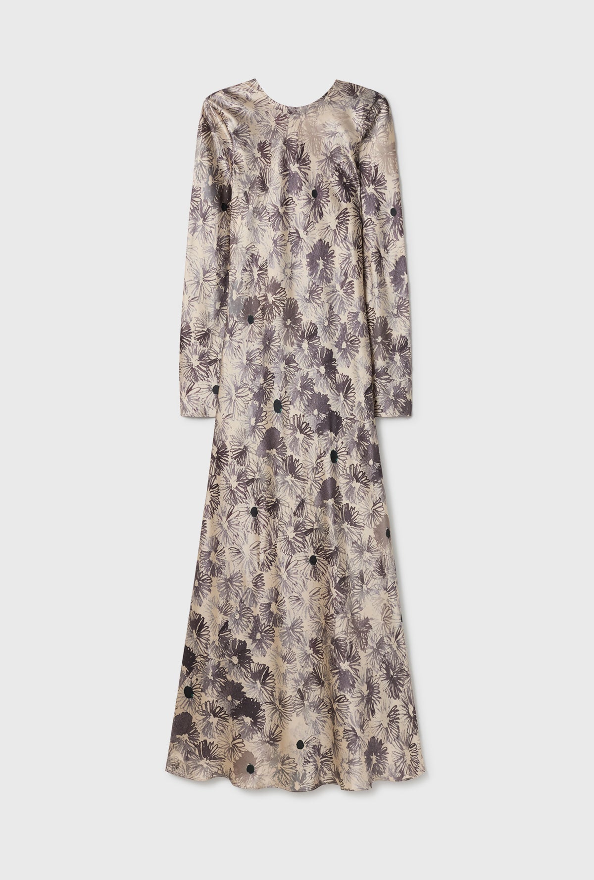 Robe biaisée manches longues Imprimé floral Aster