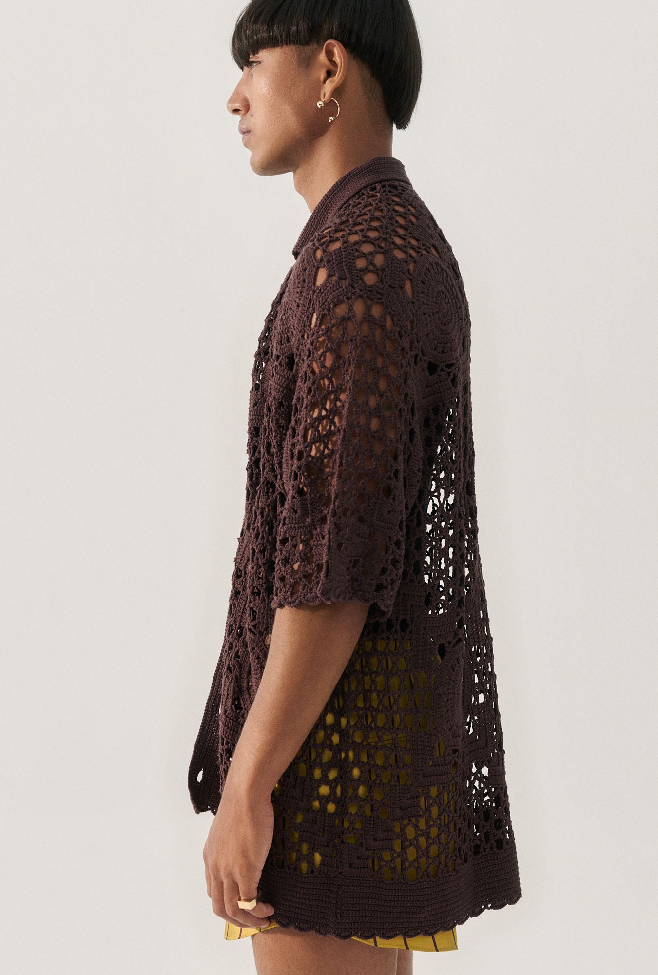 Crochet Grandpa Shirt Cacao