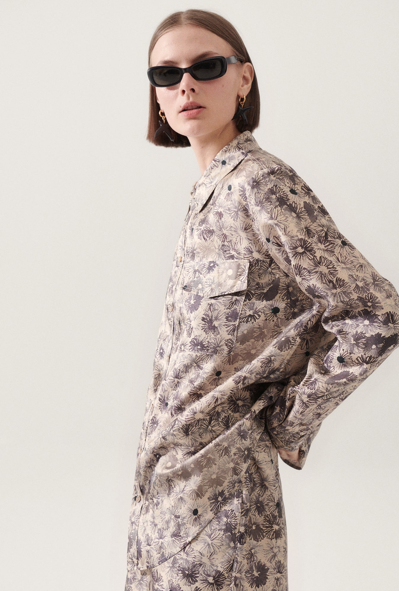 Chemise Boyfriend en Sergé Fleurie Aster