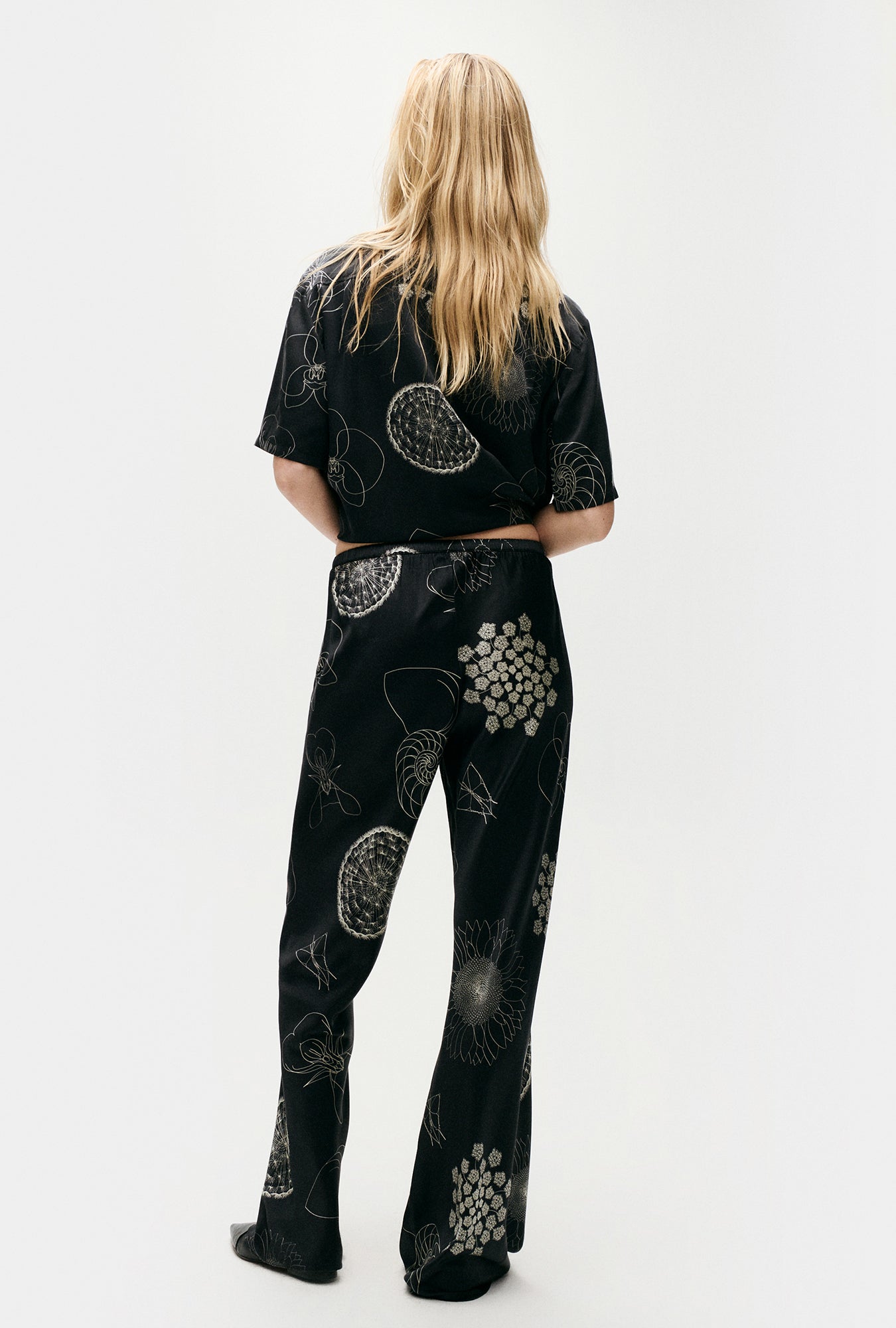 Pantalon coupe en biais Fibonacci noir