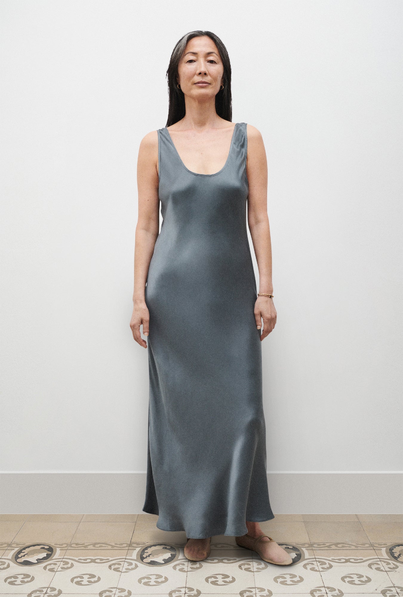 Scoop Neck Dress Slate