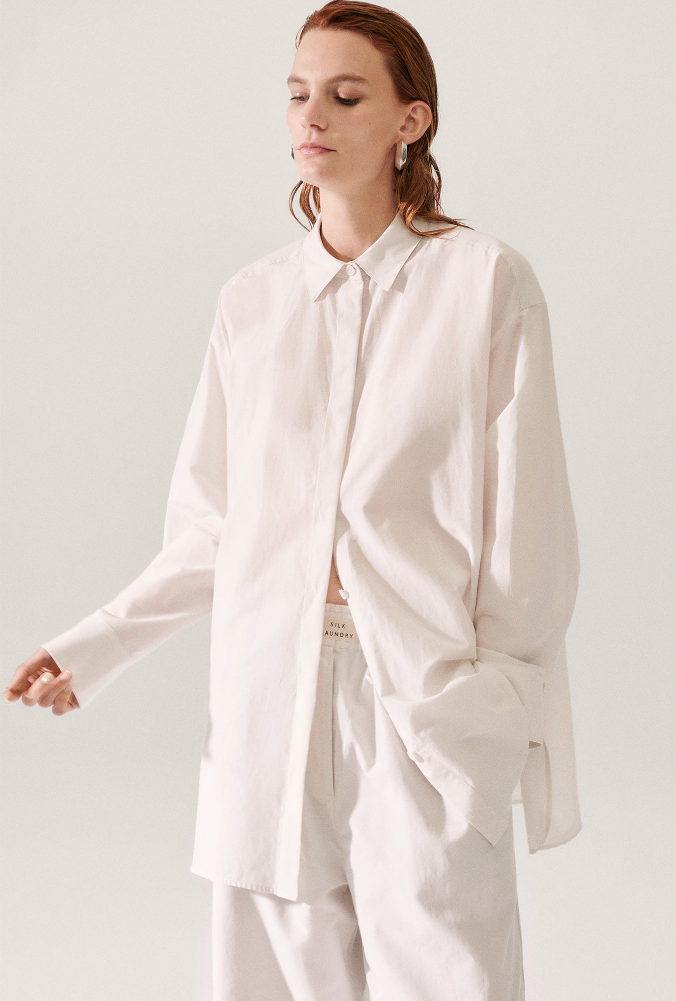 CHEMISE DU MATIN EN COTON ET SOIE DUST
