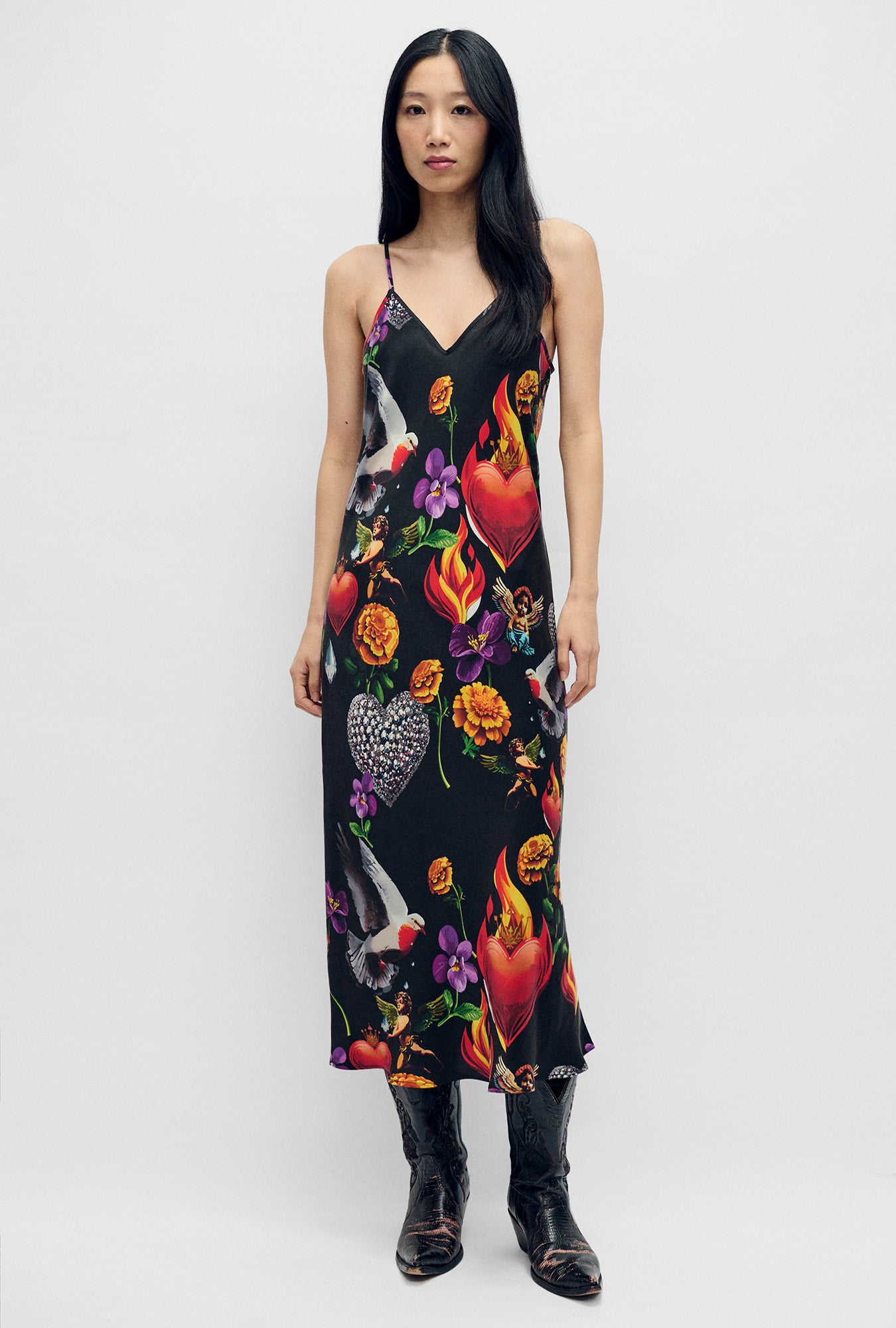 Robe nuisette années 90 "Dearly Beloved" noire