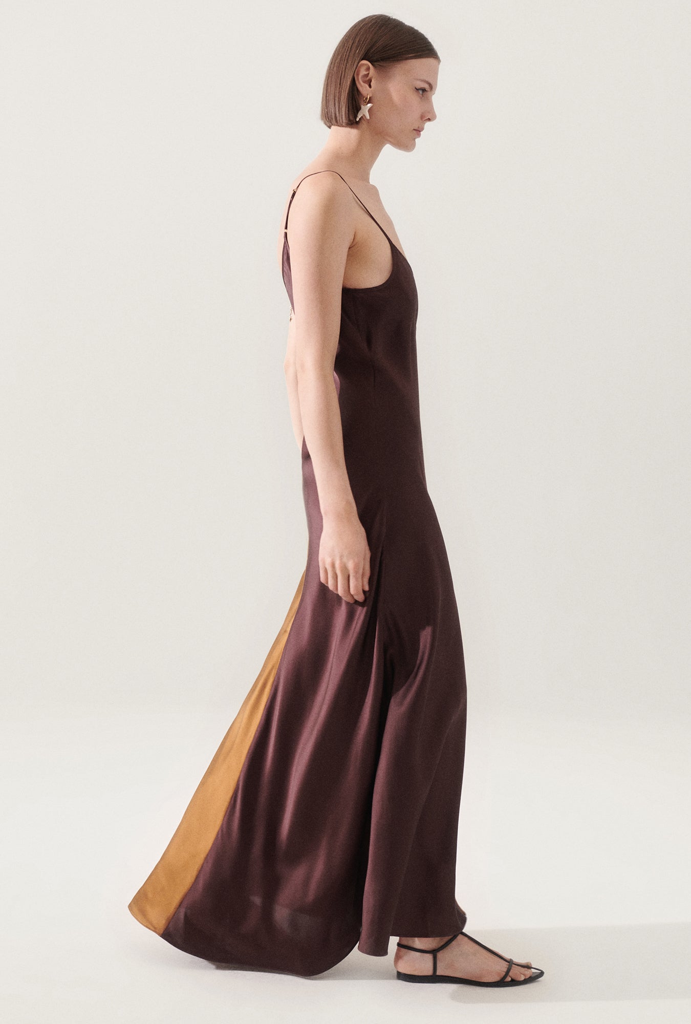 Robe bicolore Cacao/Brun Van Dyke