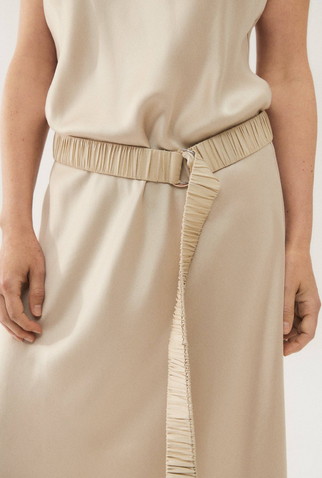 Ceinture large longue noisette
