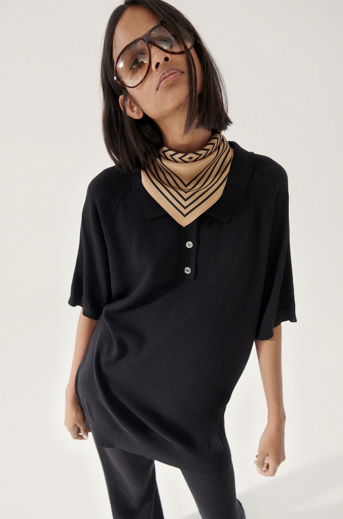 Polo Raglan Noir