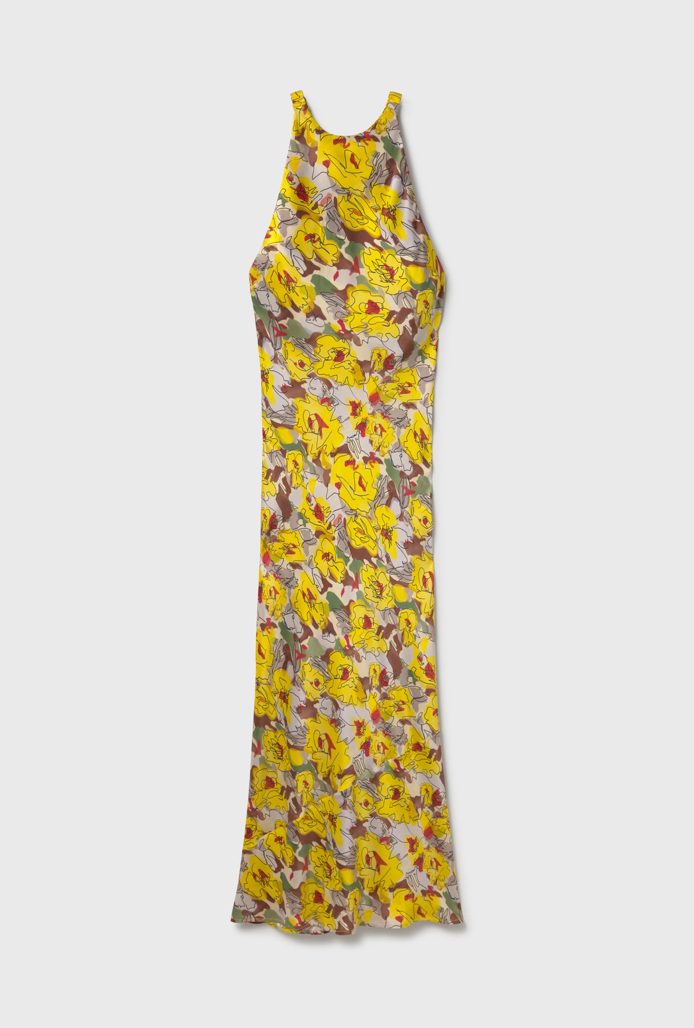 Robe asymétrique fleurie tournesol