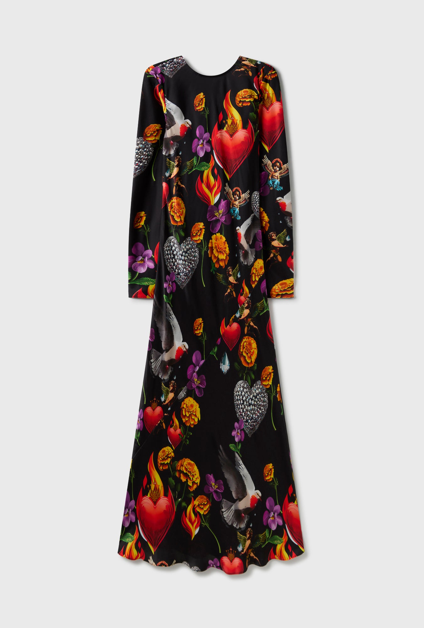 Robe biaisée à manches longues Dearly Beloved noire