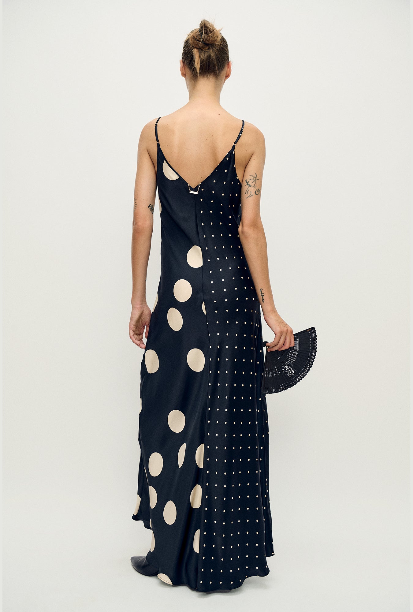 Robe bicolore motif pois