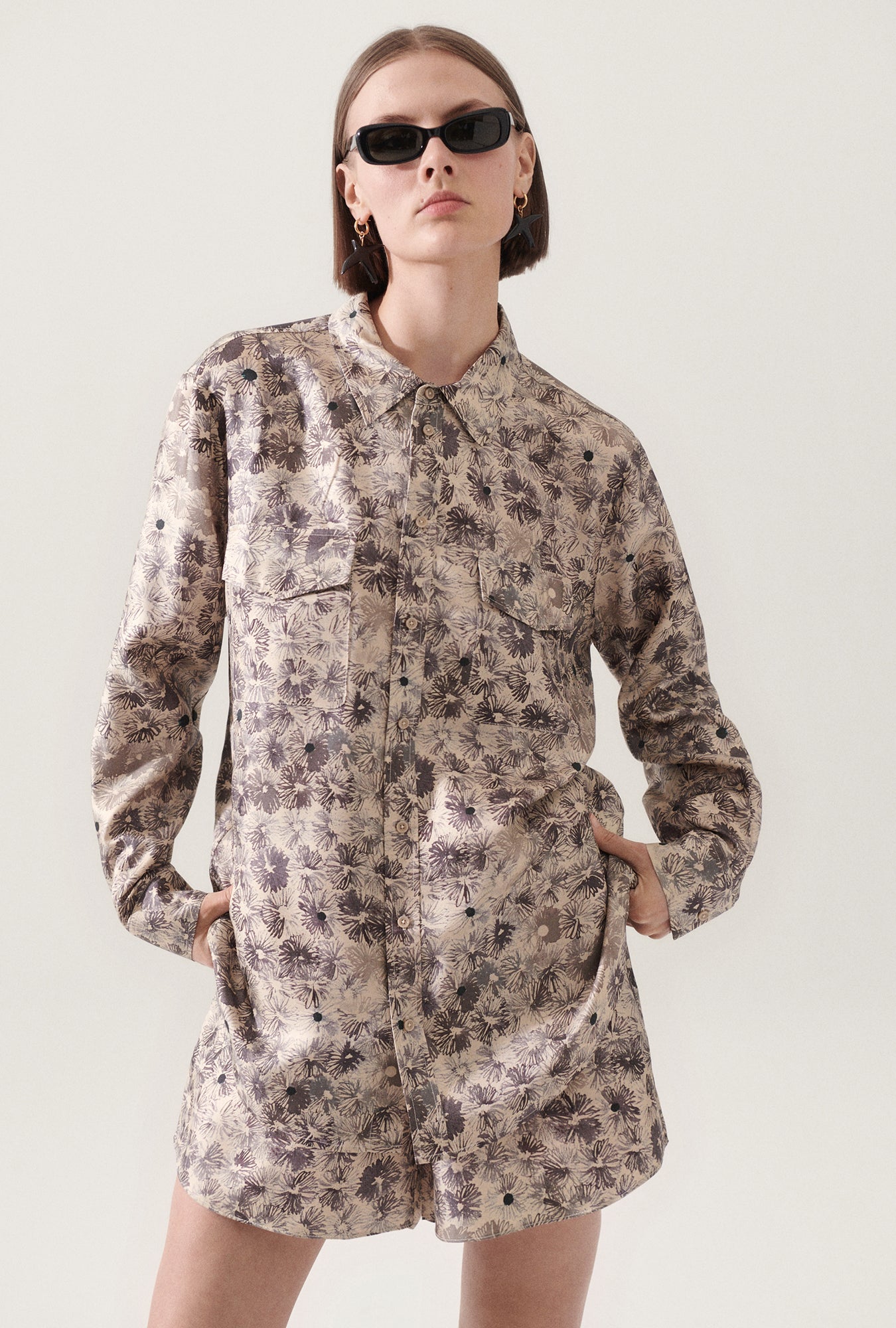 Chemise Boyfriend en Sergé Fleurie Aster