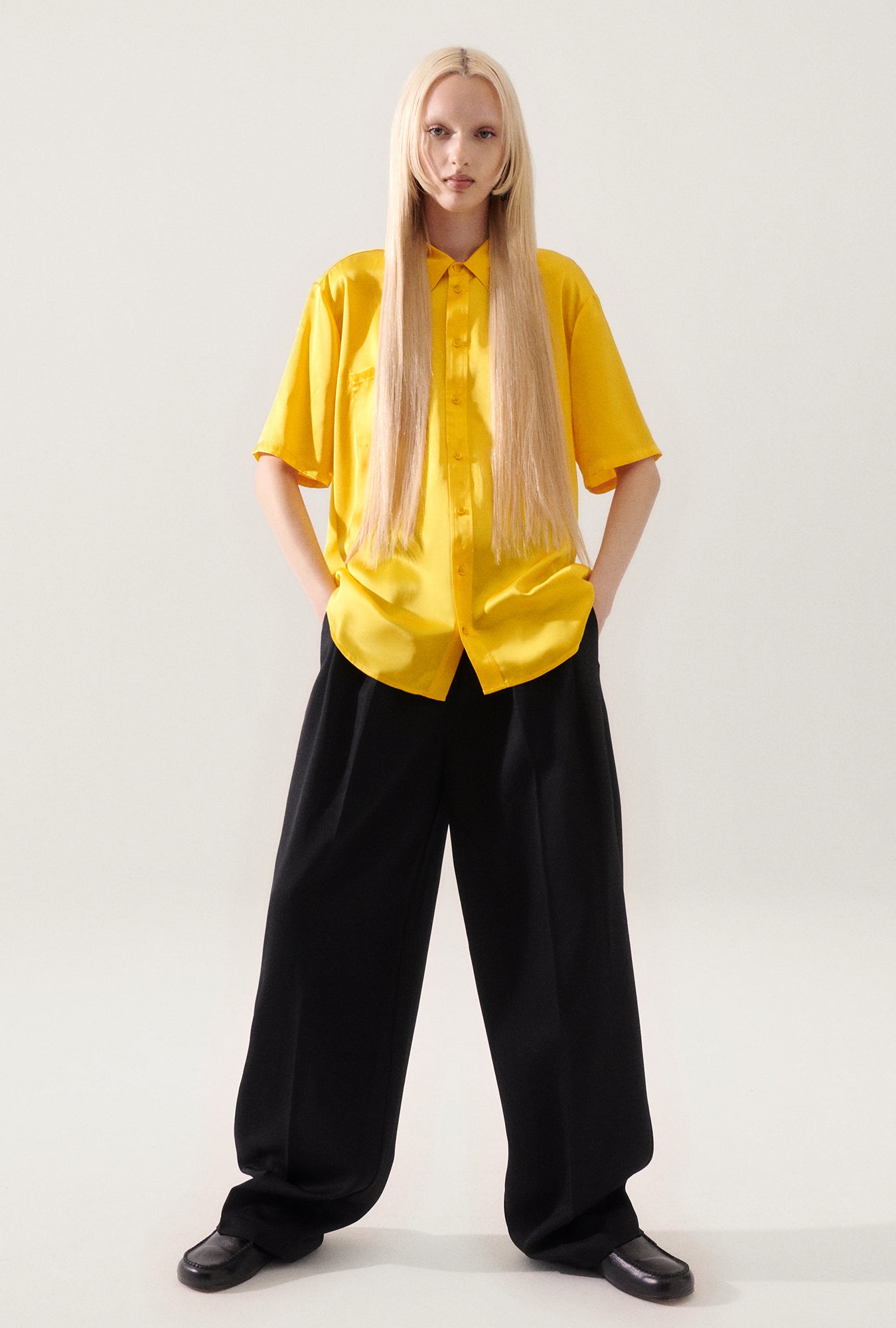 Chemise Boyfriend Manches Courtes Jaune Souci