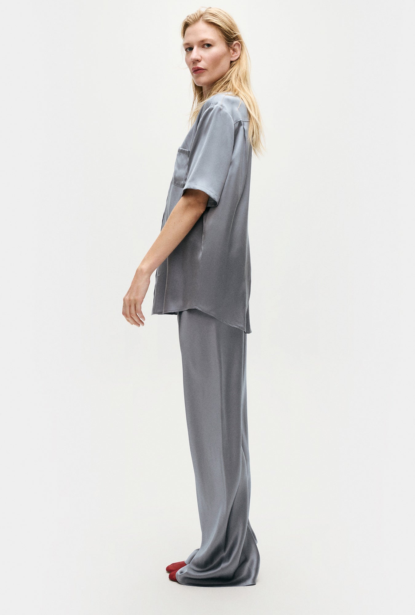 Chemise courte coupe boyfriend coloris Storm