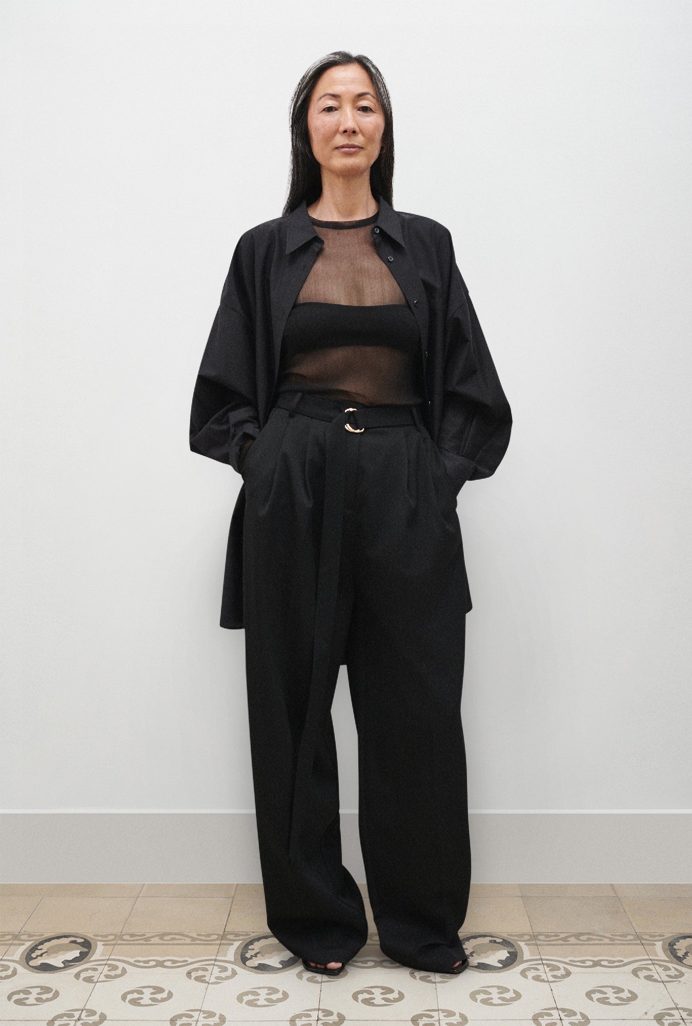 Pantalon en laine noir