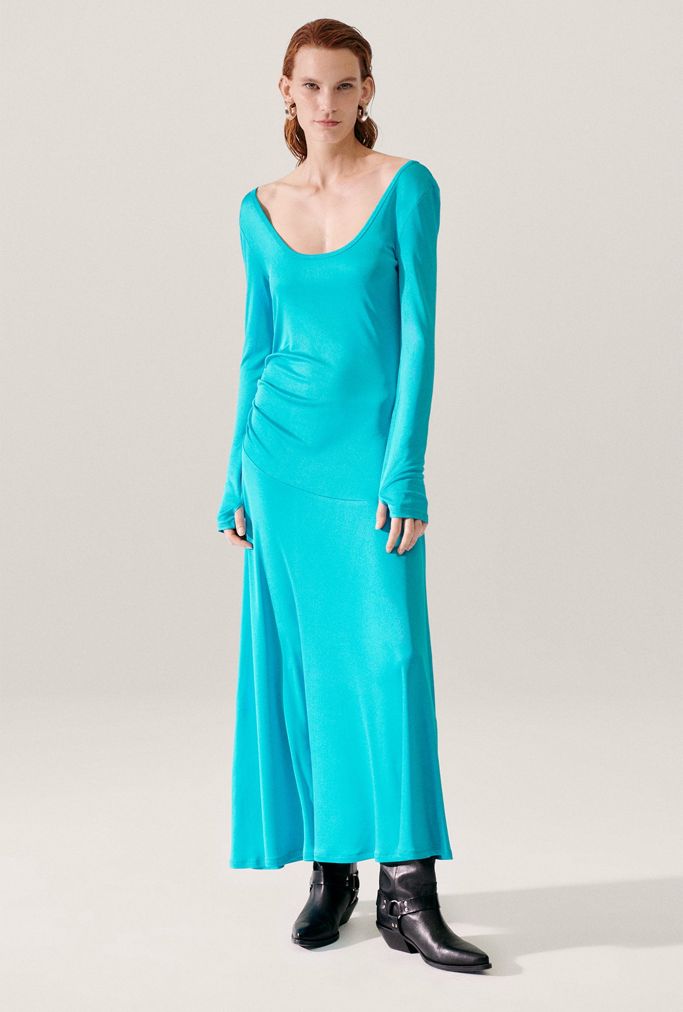 Robe longue à manches longues en jersey Oxygen