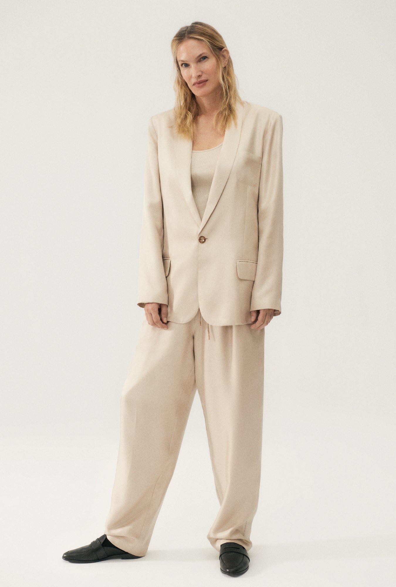 Veste Blazer Croisée Sergé Miami Noisette