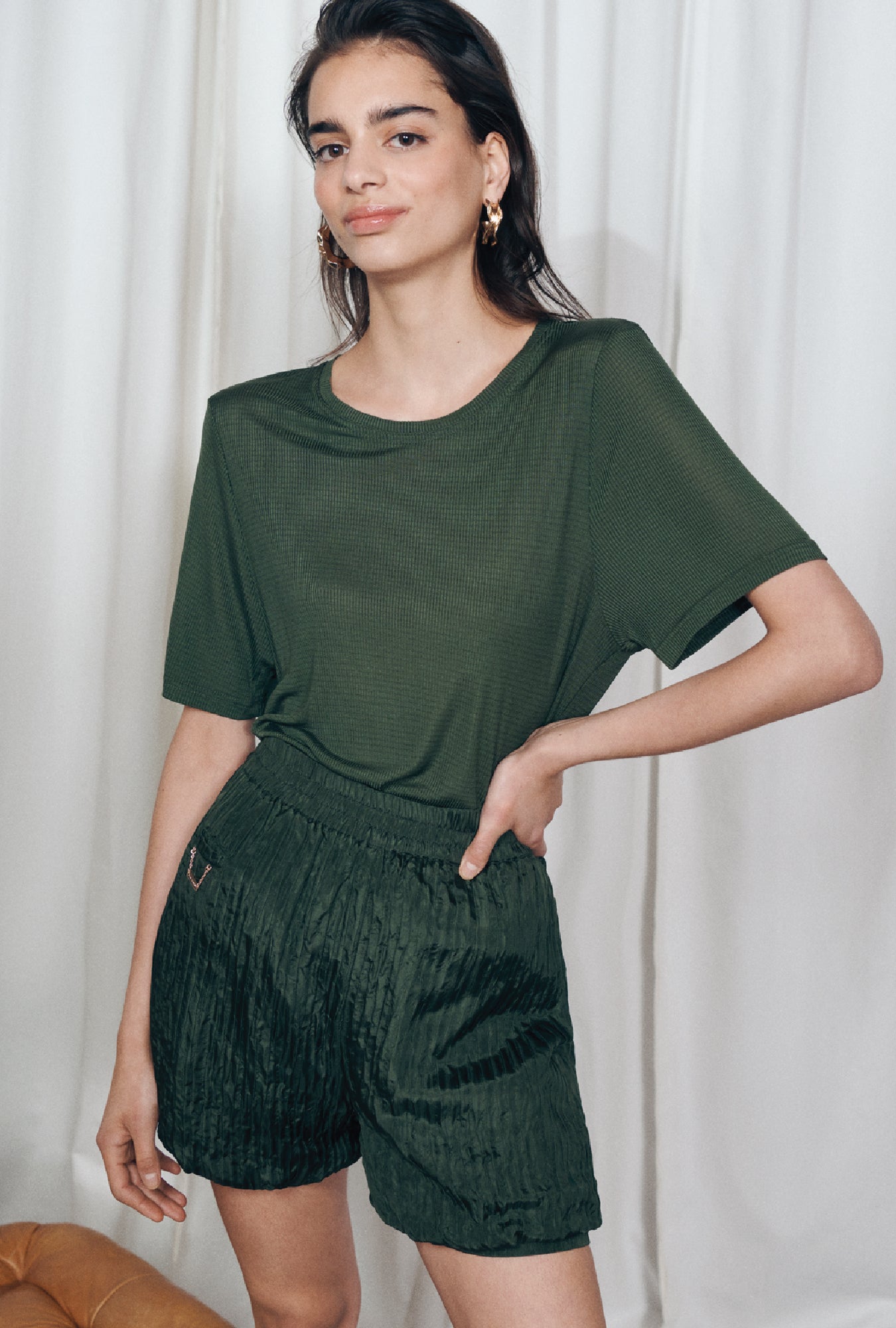 Crinkle Shorts Cedar