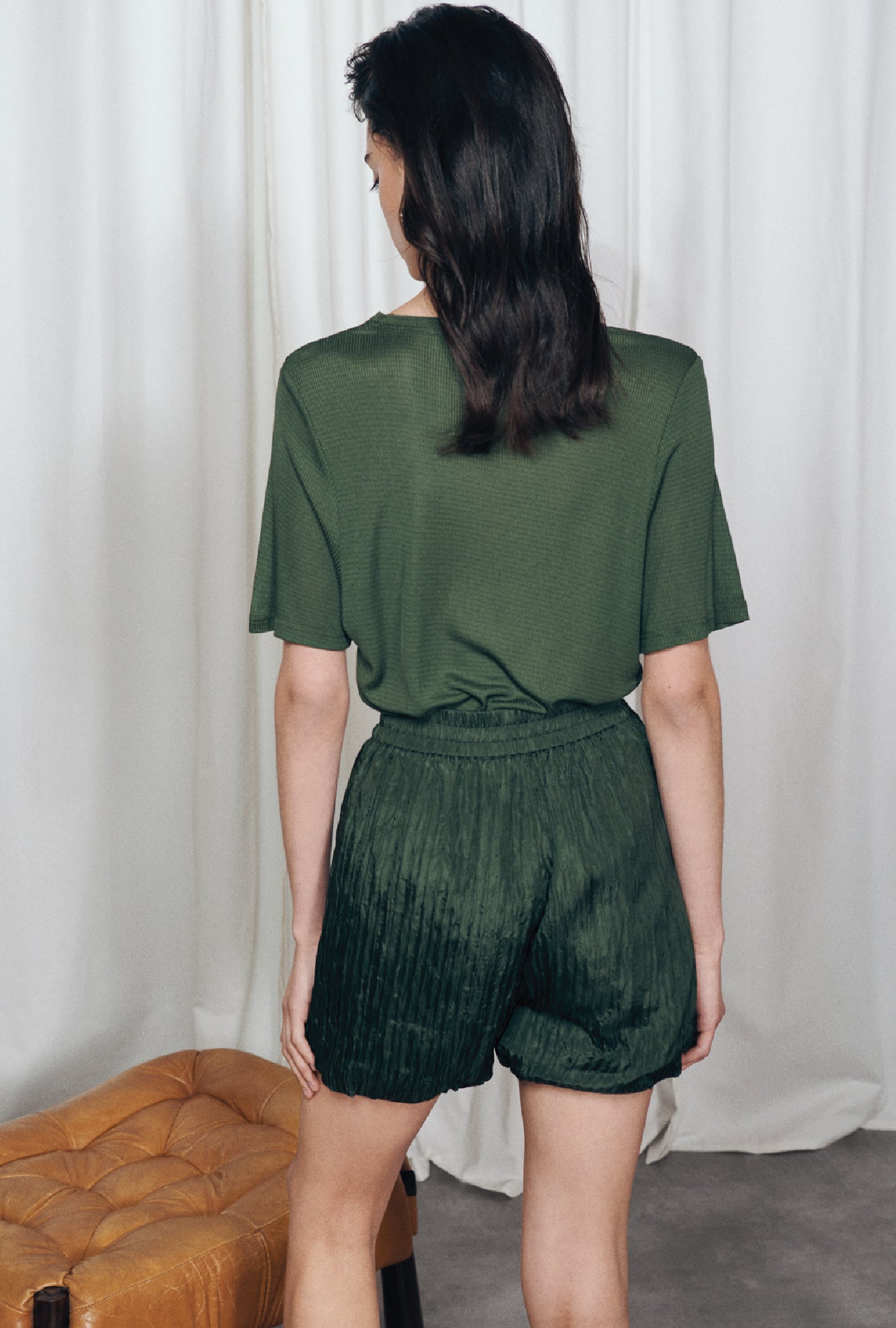 Shorts plissés Cèdre
