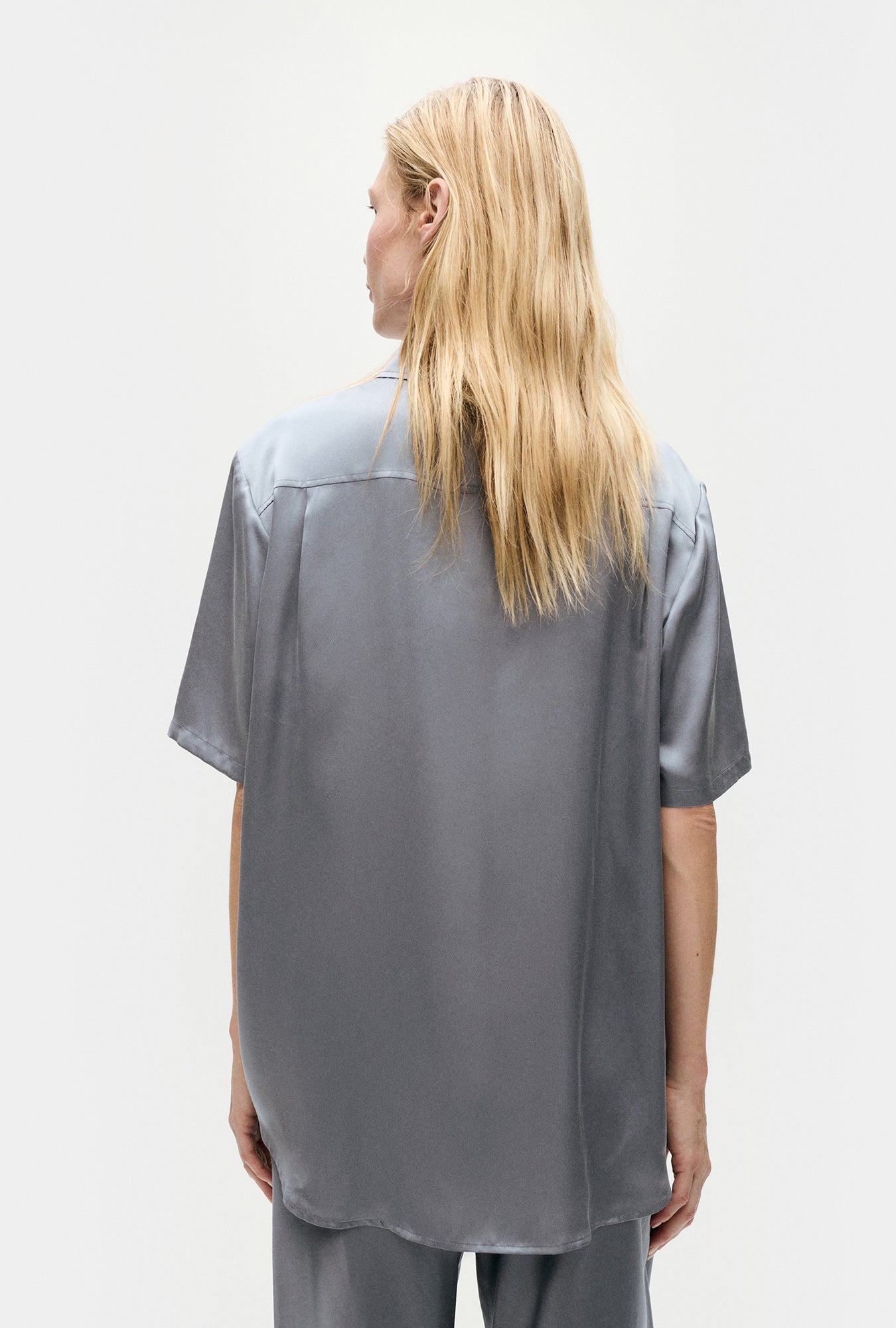 Chemise courte coupe boyfriend coloris Storm