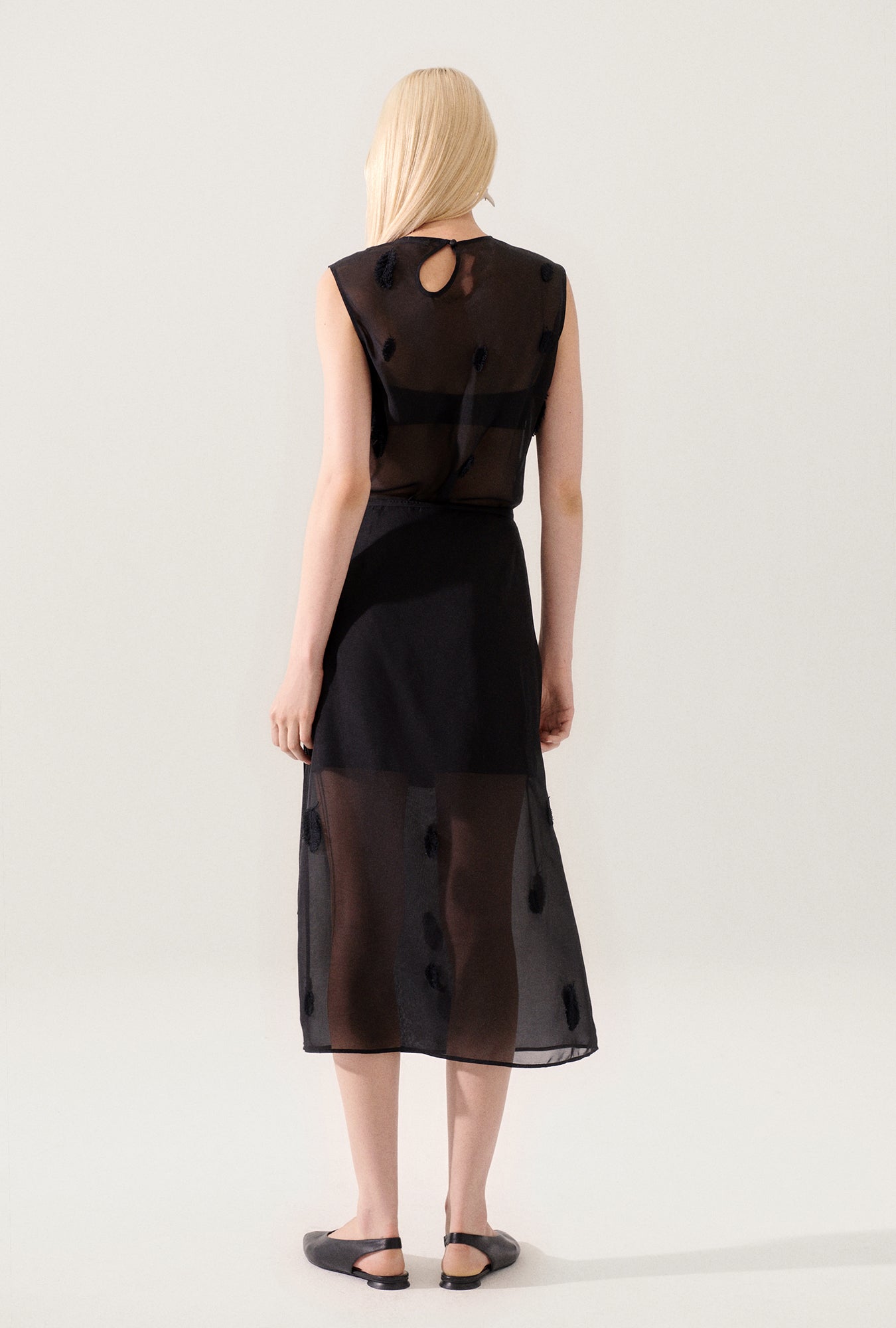 Feather Wrap Skirt Black