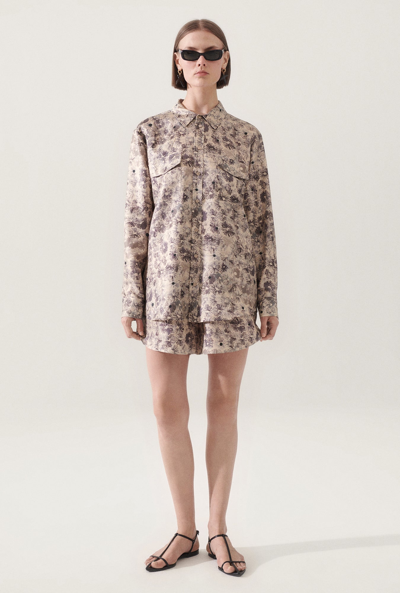 Chemise Boyfriend en Sergé Fleurie Aster