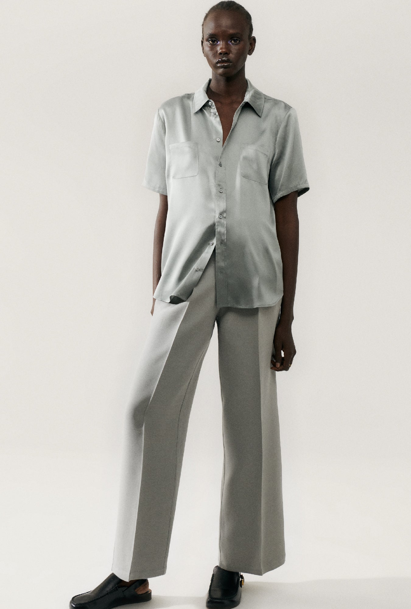 Short Sleeve Boyfriend Shirt Moon